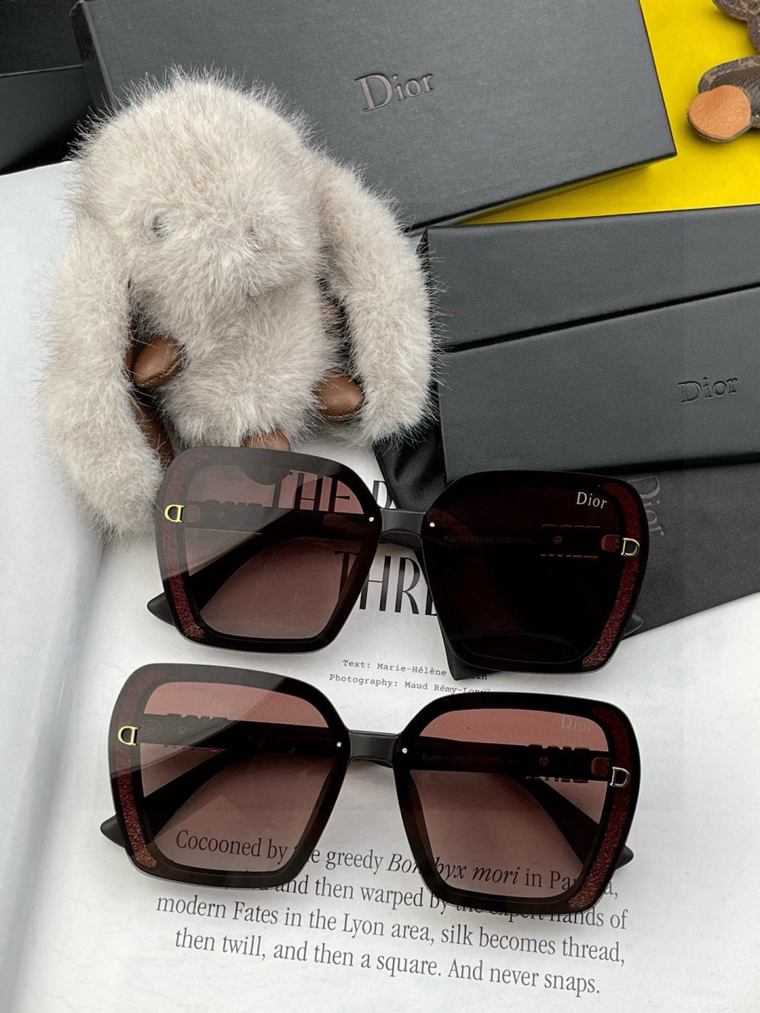 Dior CD3290 Polarized Square Black Lens Sunglasses for Women - 465388 - detail image 7