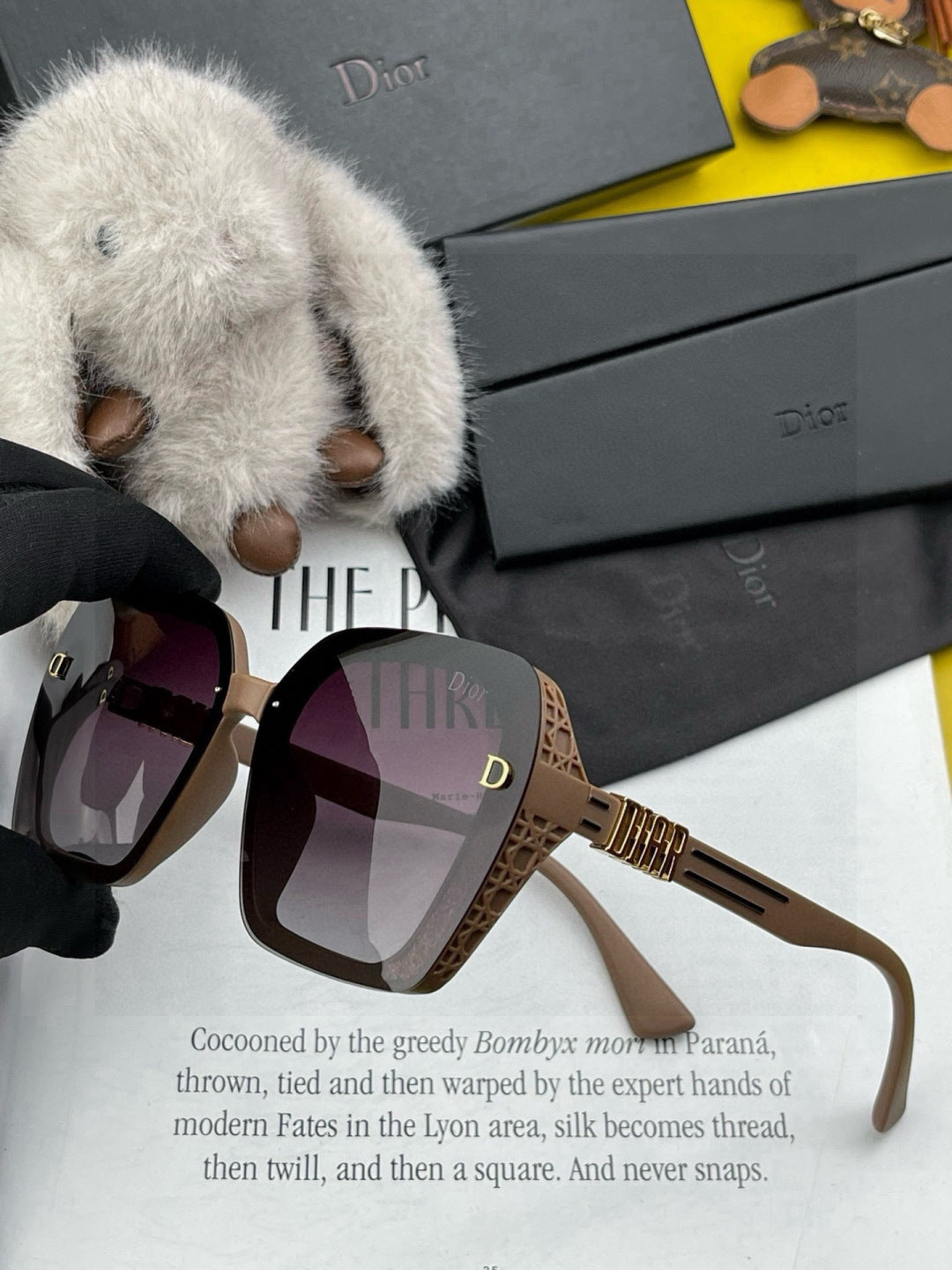 Dior CD3290 Polarized Square Black Lens Sunglasses for Women - 465388 - detail image 4