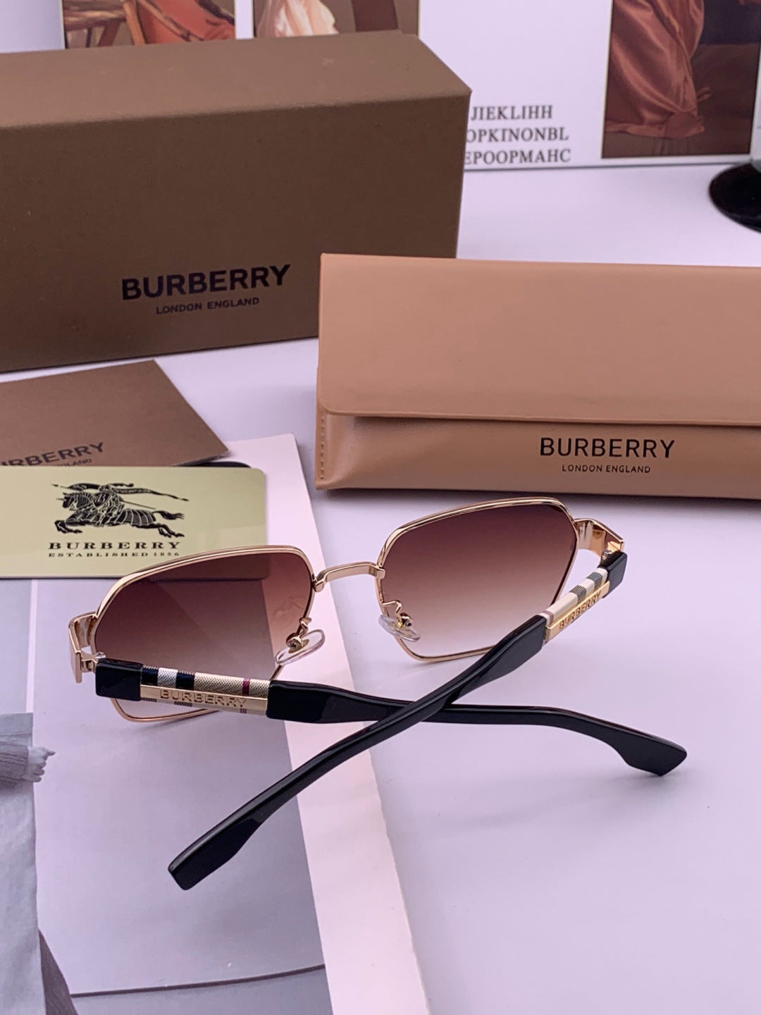 Burberry 101 Aviator Purple Lens Sunglasses for Men - 465955 - detail image 4