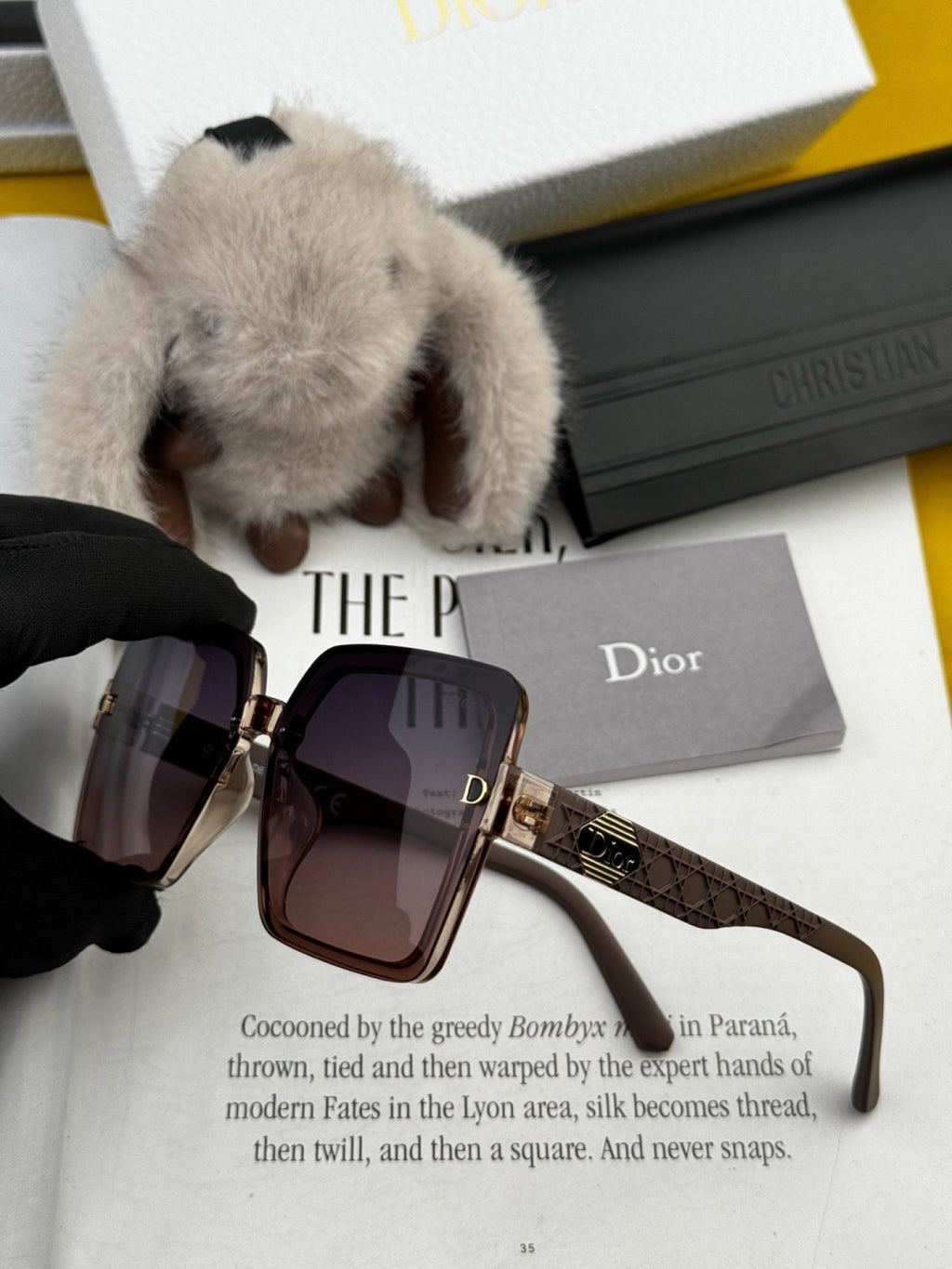 Dior CD6251 Polarized Square Black Lens Sunglasses for Women - 465368 - detail image 6