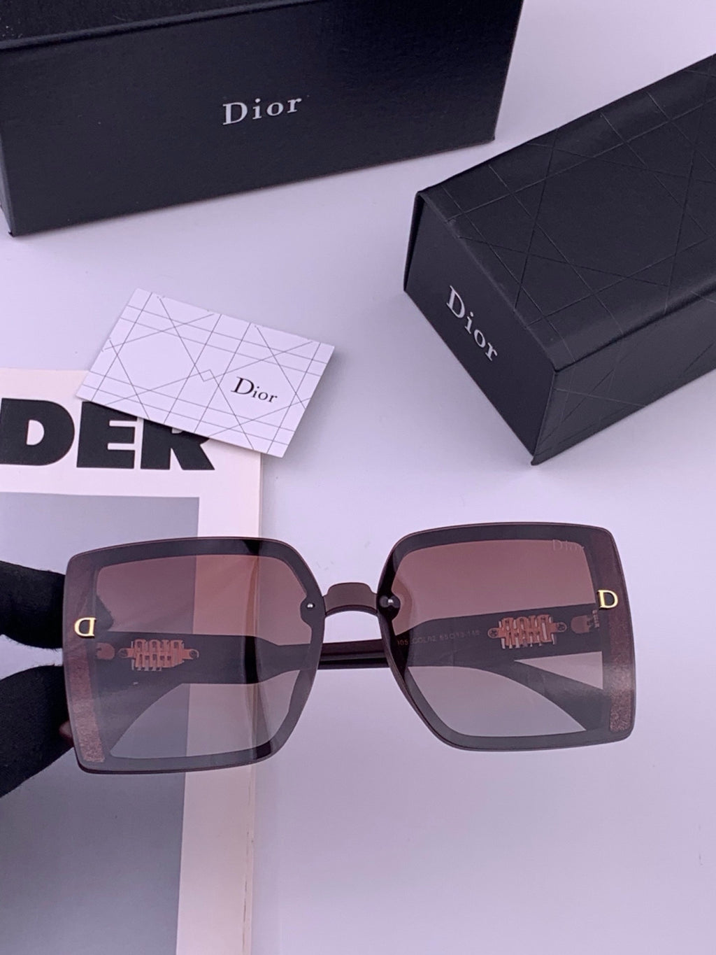 Dior D5290 Polarized Square Brown Lens Sunglasses for Men & Women - 465370
