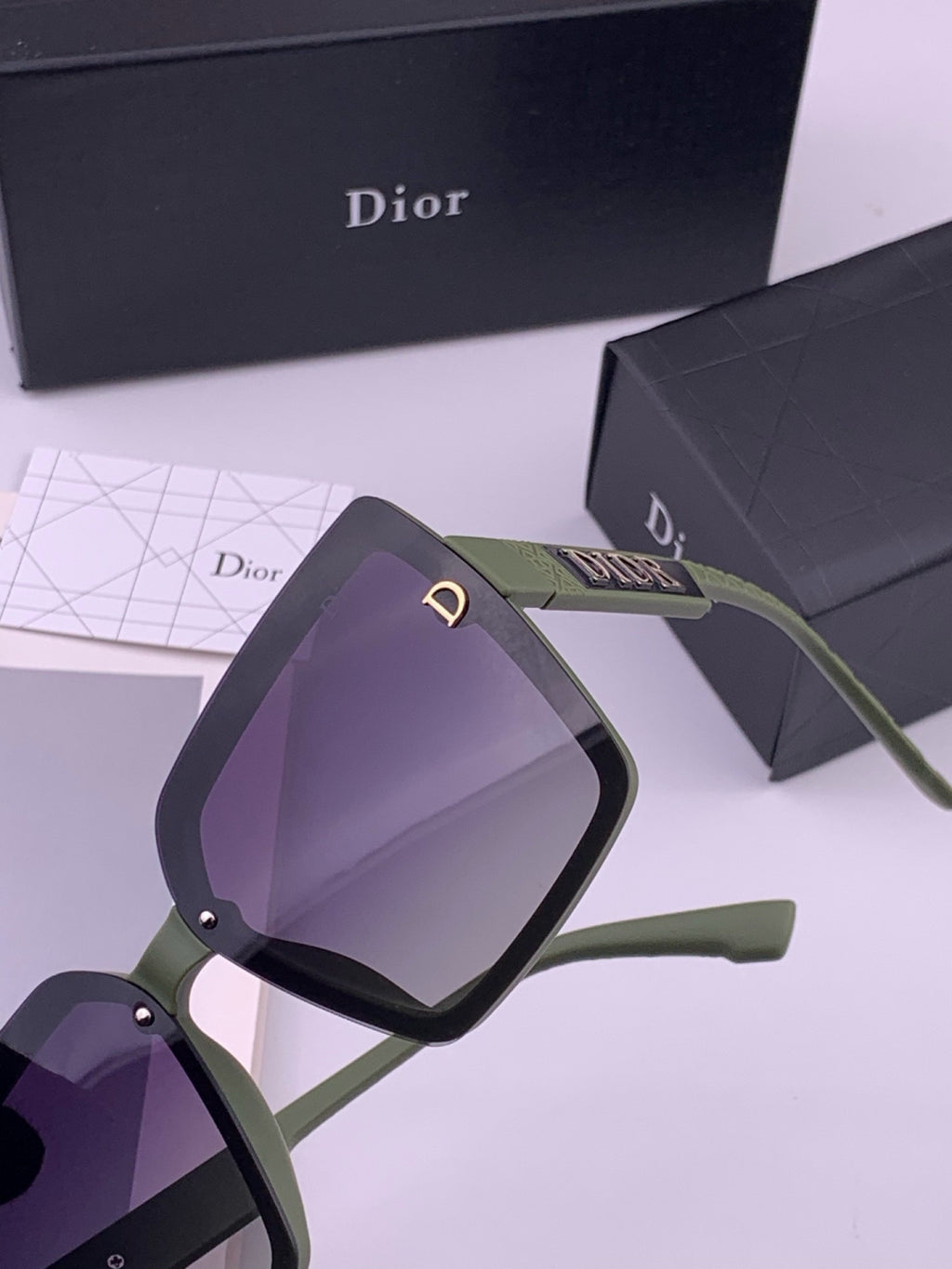 Dior D6514 Polarized Square Black Lens Sunglasses for Men & Women - detail image 6