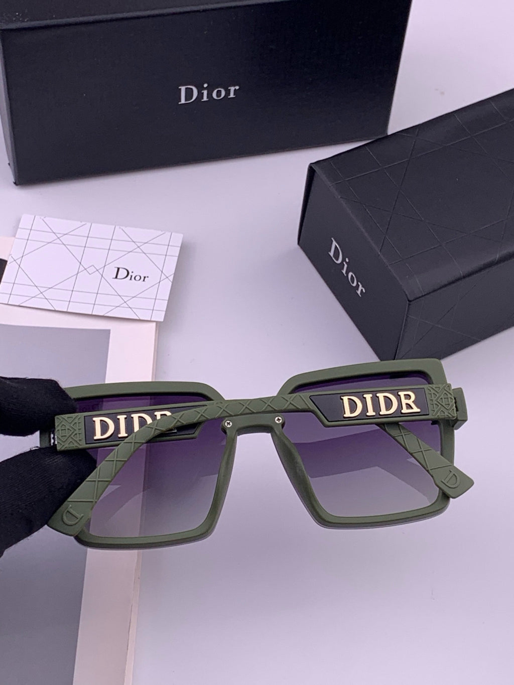 Dior D6514 Polarized Square Black Lens Sunglasses for Men & Women - detail image 4