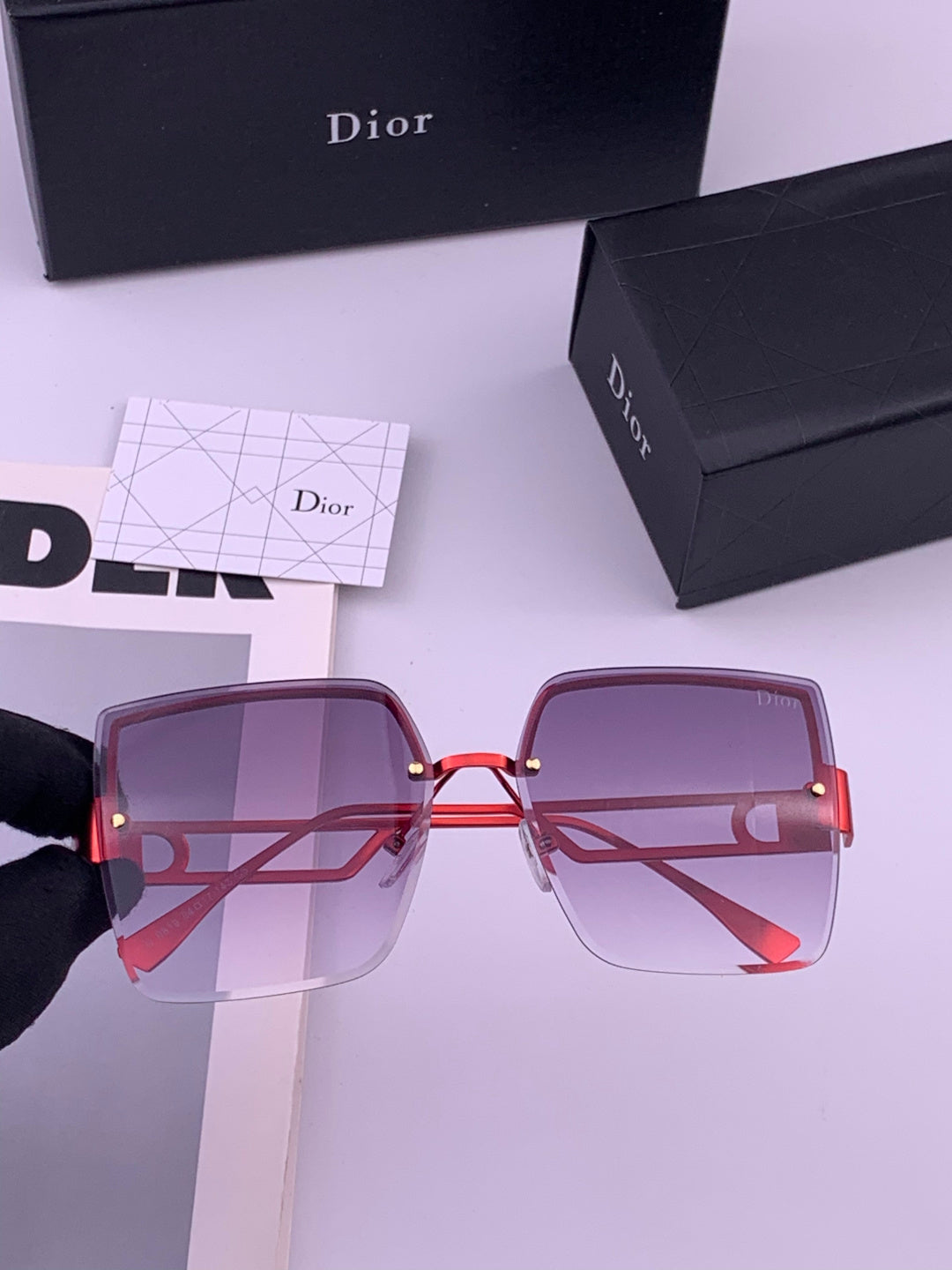 Dior D9681 Square Gold Lens Sunglasses for Men & Women