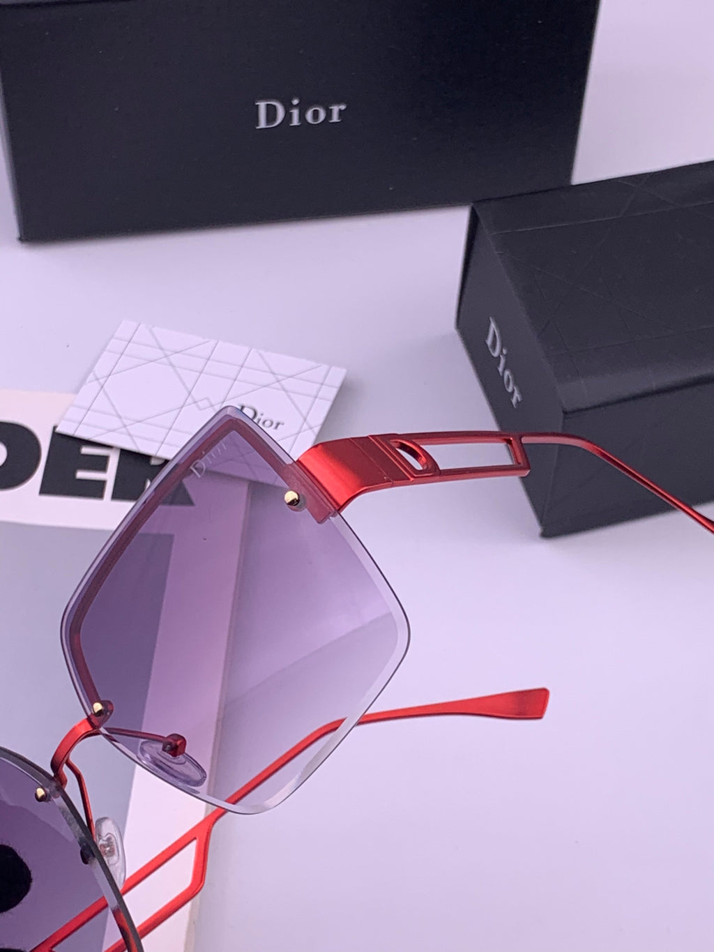 Dior D9681 Square Gold Lens Sunglasses for Men & Women - detail image 3