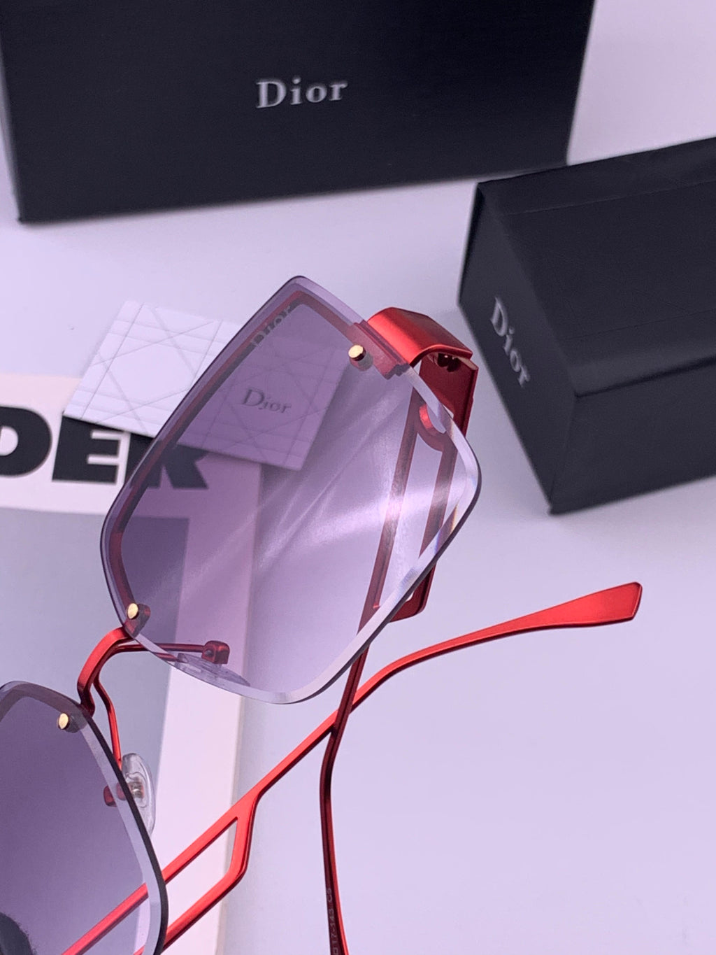 Dior D9681 Square Gold Lens Sunglasses for Men & Women - detail image 4