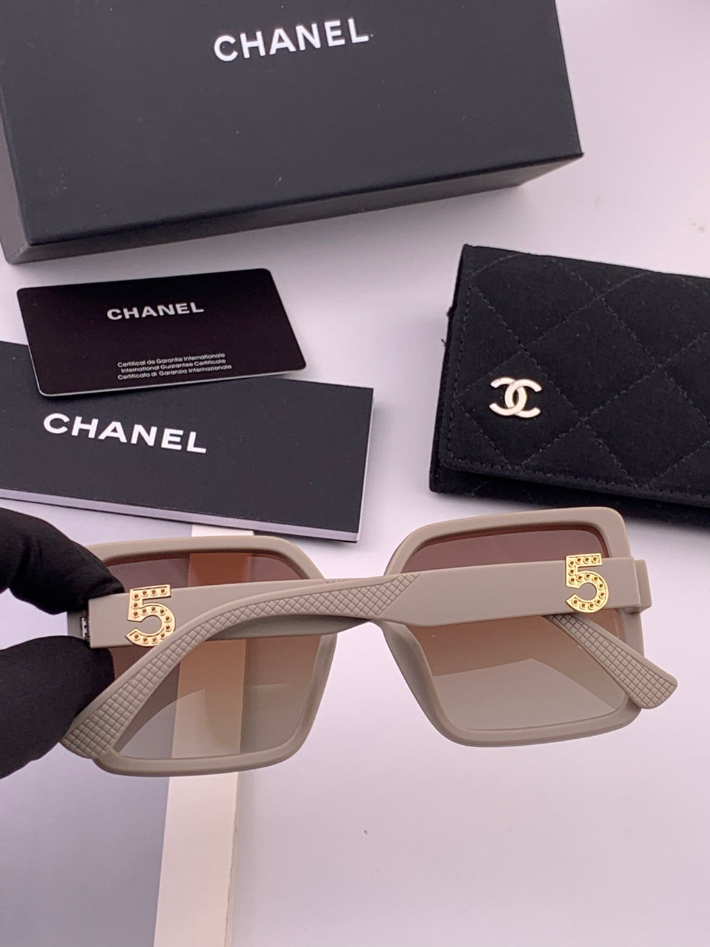 Chanel CH9519 Polarized Square Brown Lens Sunglasses for Women - 465169 - detail image 4