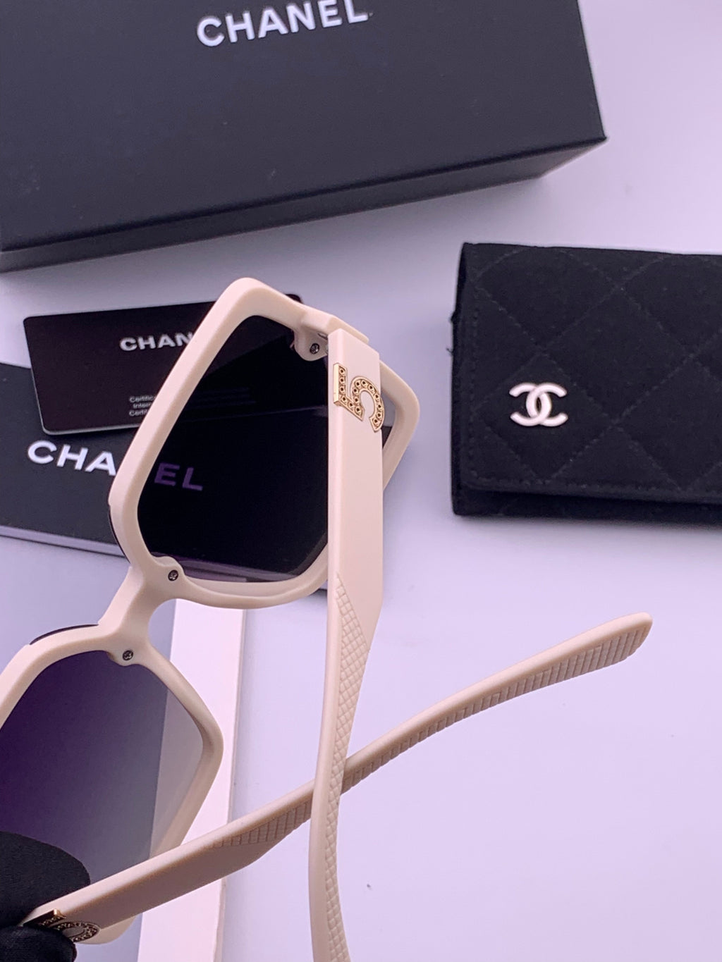 Chanel CH9519 Polarized Square Black Lens Sunglasses for Women - 465170 - detail image 5