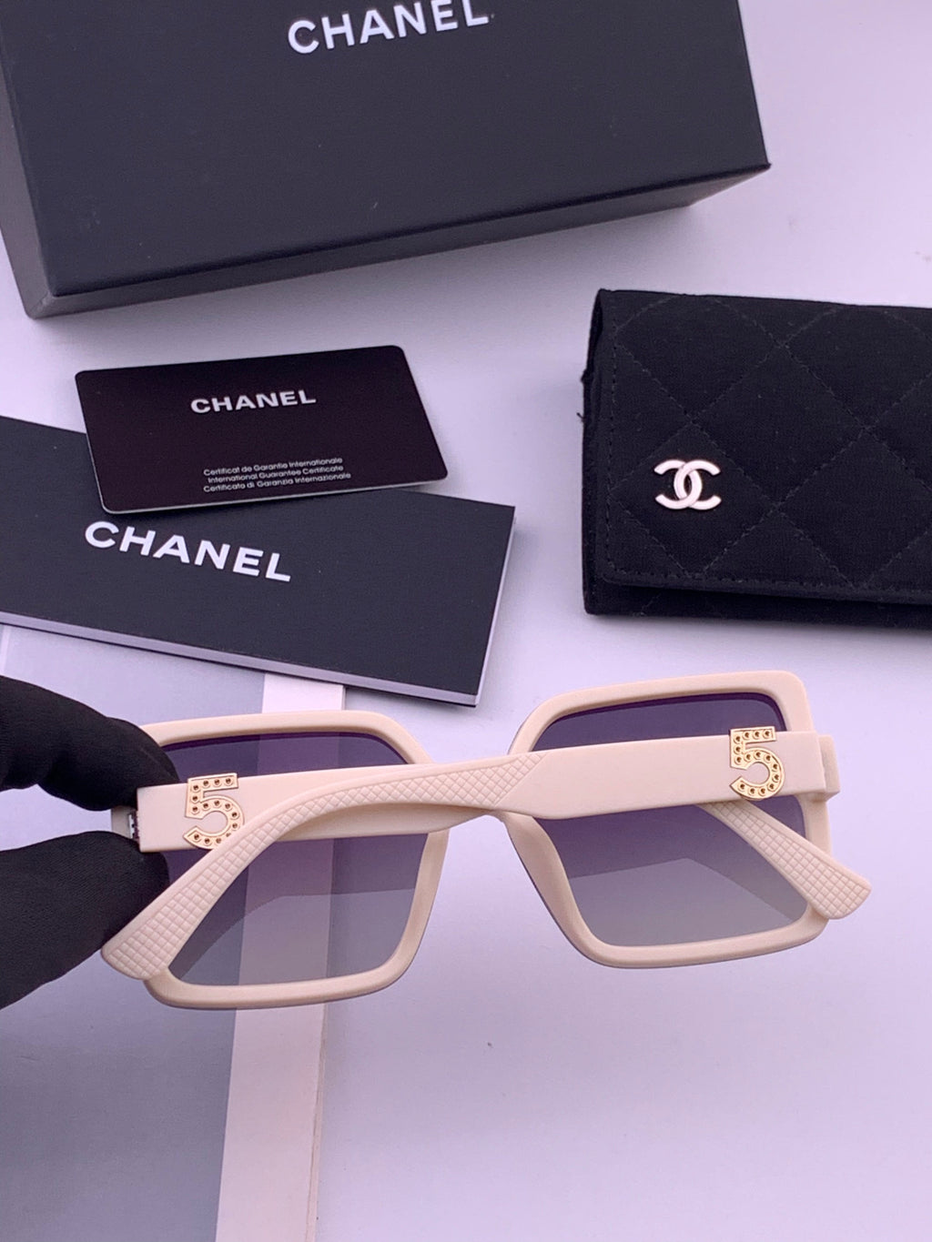 Chanel CH9519 Polarized Square Black Lens Sunglasses for Women - 465170 - detail image 4