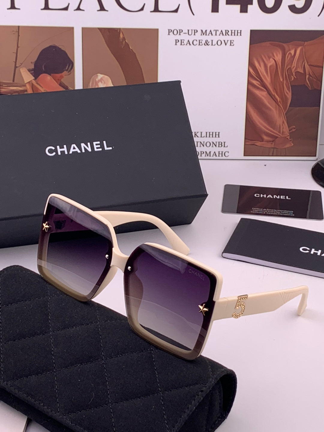 Chanel CH9519 Polarized Square Black Lens Sunglasses for Women - 465170 - detail image 2