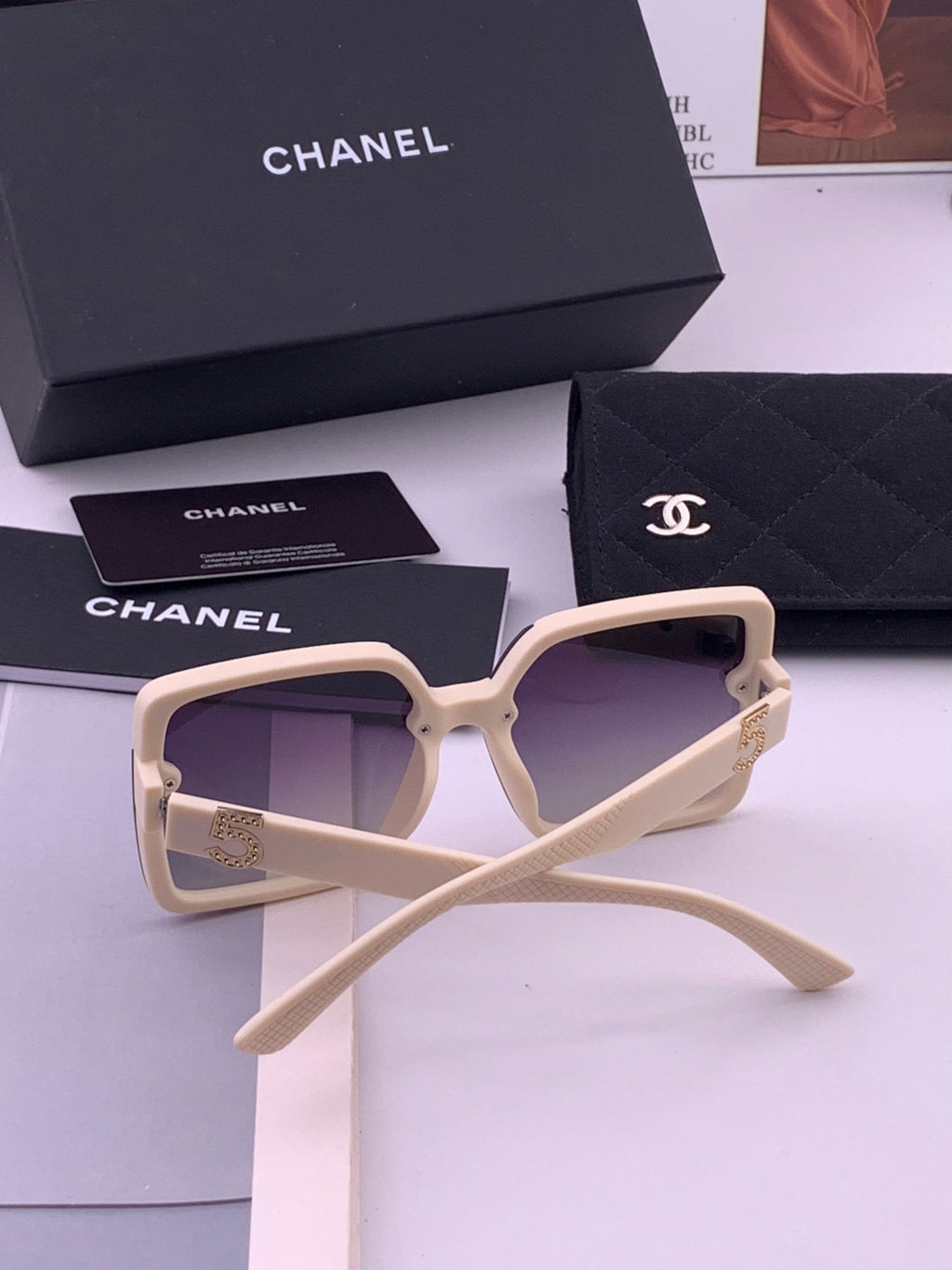 Chanel CH9519 Polarized Square Black Lens Sunglasses for Women - detail image 6