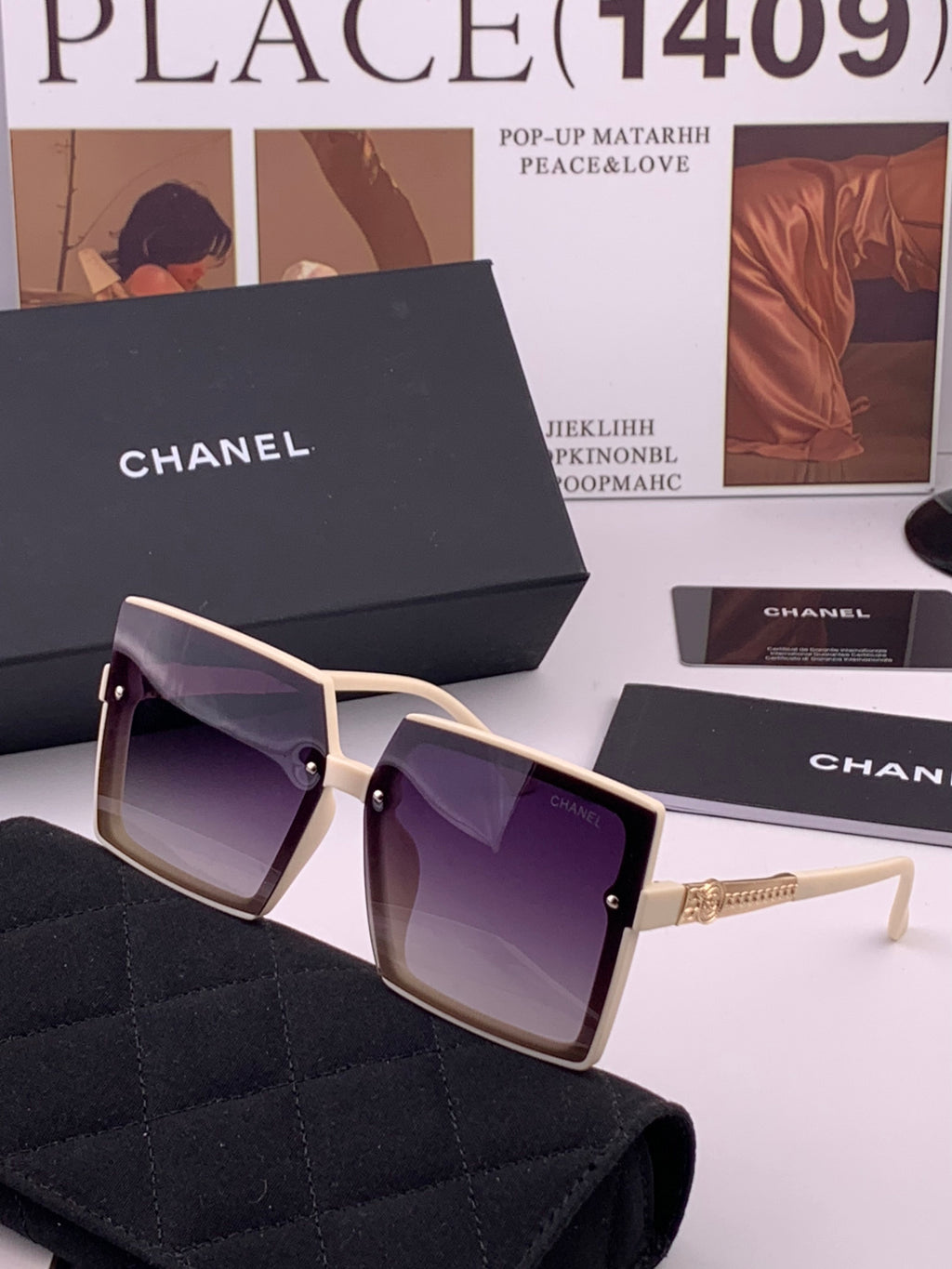 Chanel CH6711 Polarized Square Gold Lens Sunglasses for Women - 465176