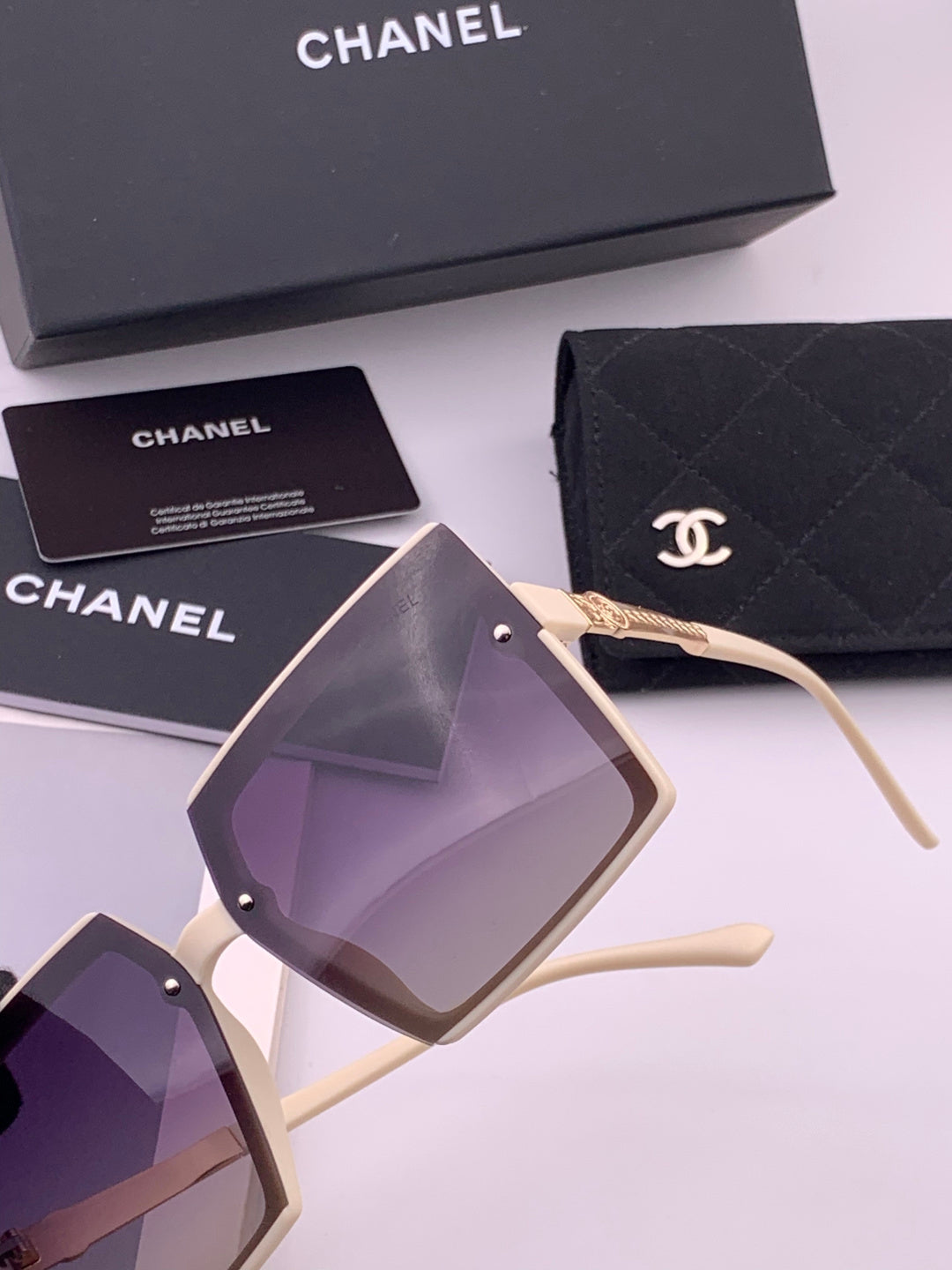 Chanel CH6711 Polarized Square Gold Lens Sunglasses for Women - 465176 - detail image 2