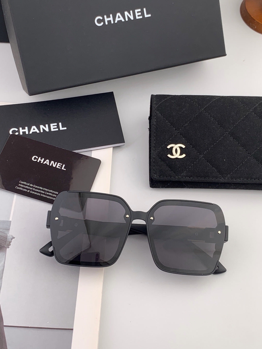 Chanel CH1855 Polarized Square Red Lens Sunglasses for Women