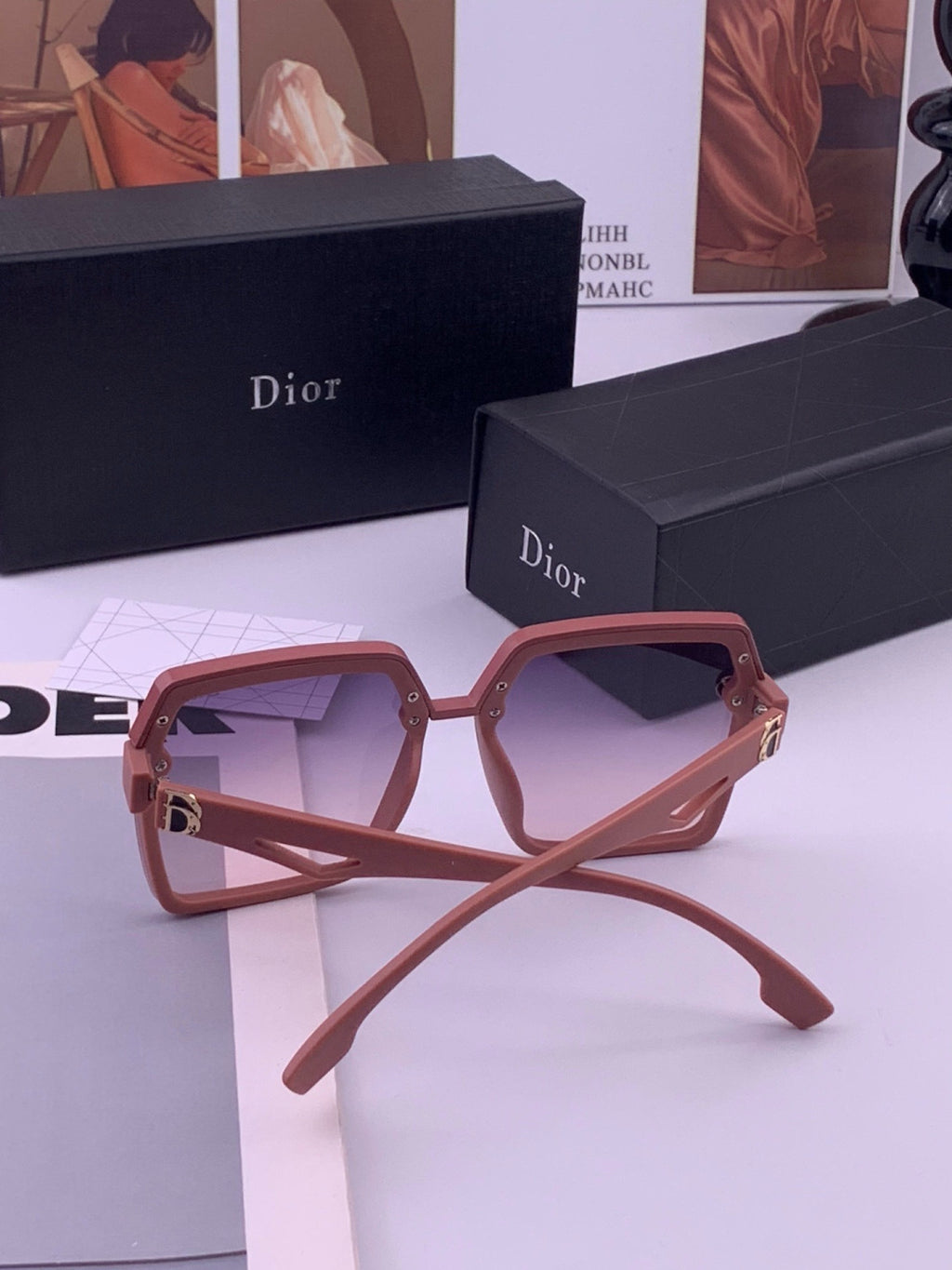 Dior CD092 Polarized Square Red Lens Sunglasses for Women - detail image 5