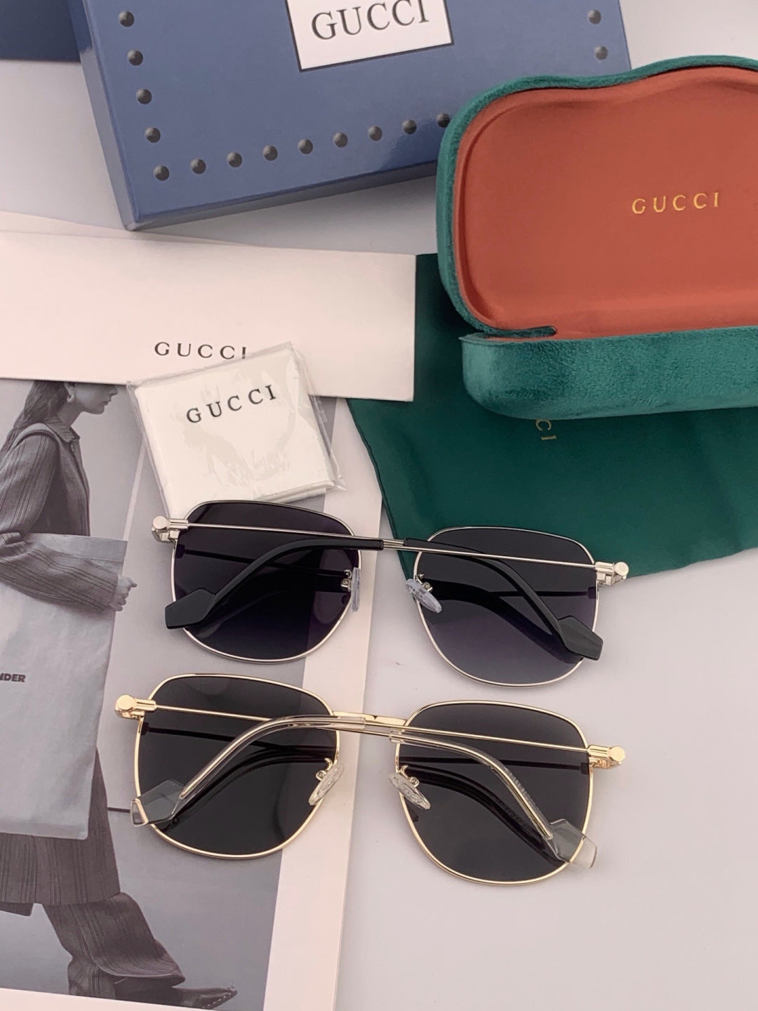 Gucci G6162 Polarized Oversized Black Lens Sunglasses for Men & Women - 464919 - detail image 6