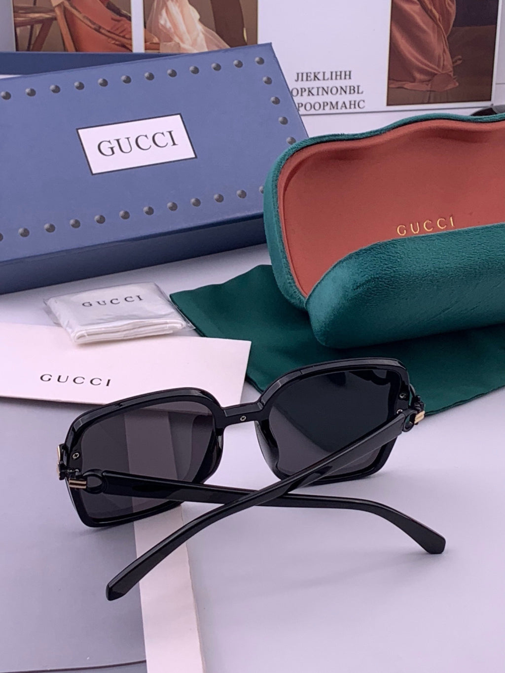 Gucci G9223 Polarized Square Black Lens Sunglasses for Men & Women - 464921 - detail image 6