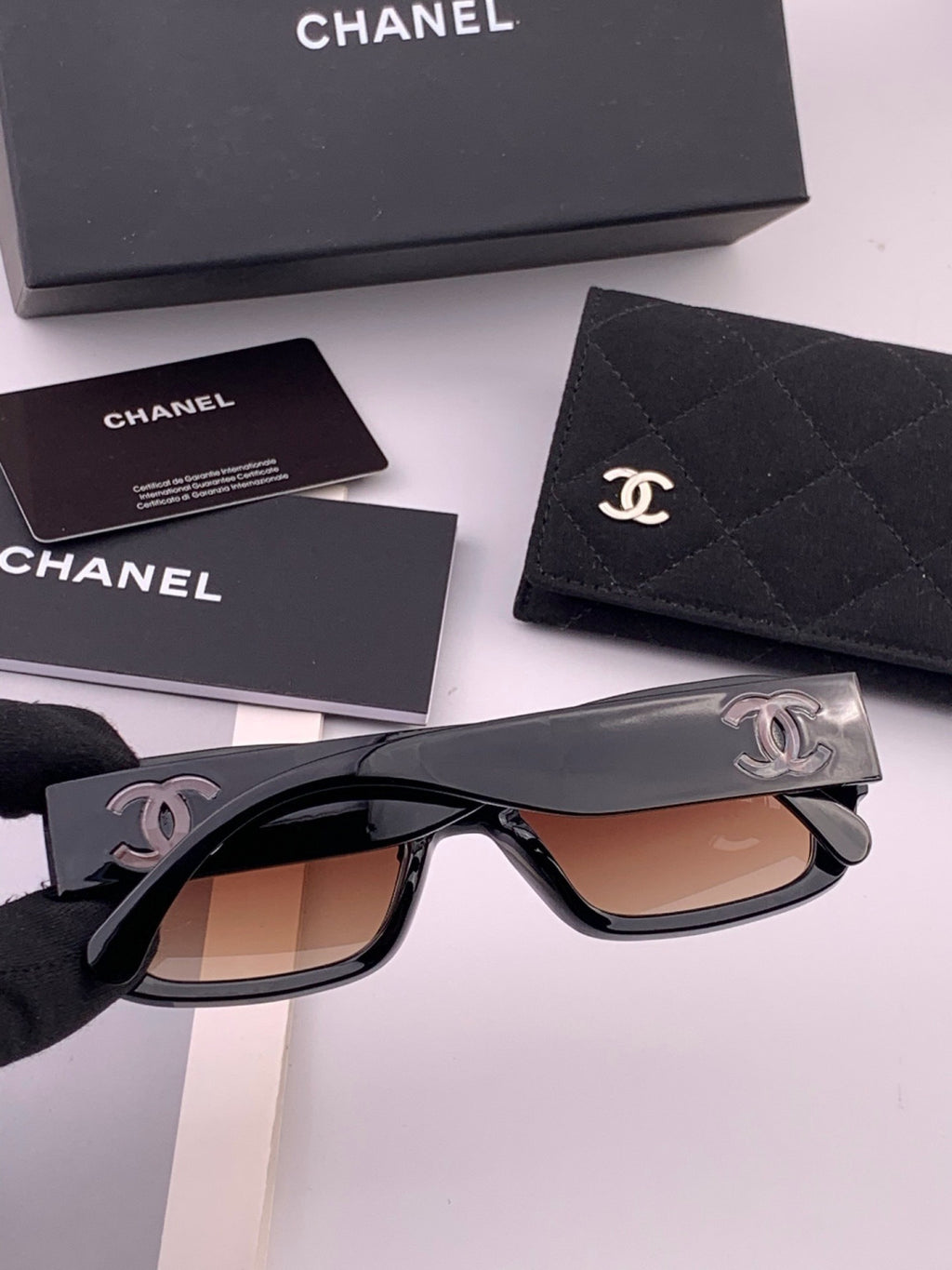 Chanel CH76910 Square Black Lens Sunglasses for Men & Women - 465107 - detail image 4