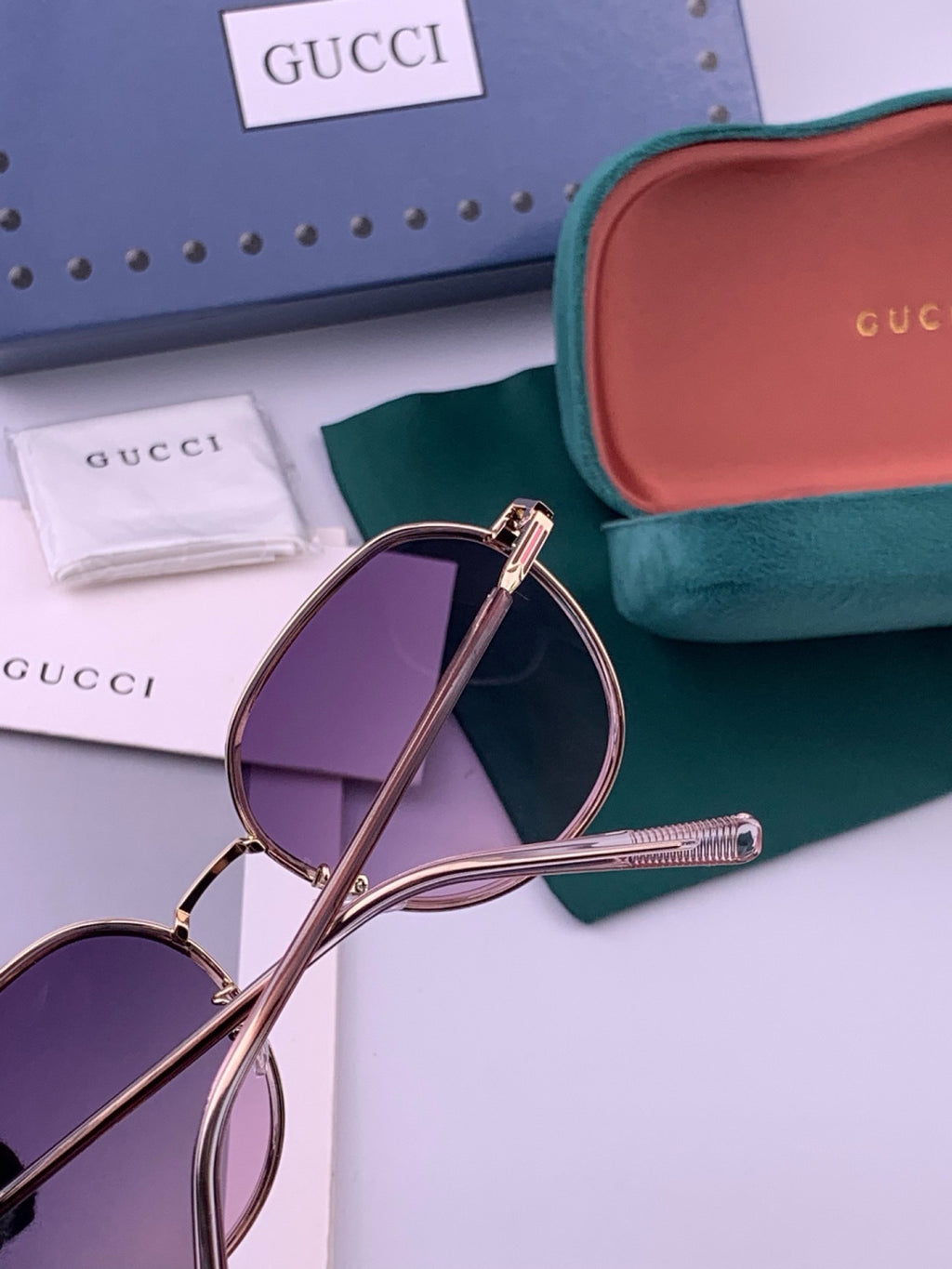 Gucci G3825 Polarized Square Red Lens Sunglasses for Women - 464893 - detail image 6