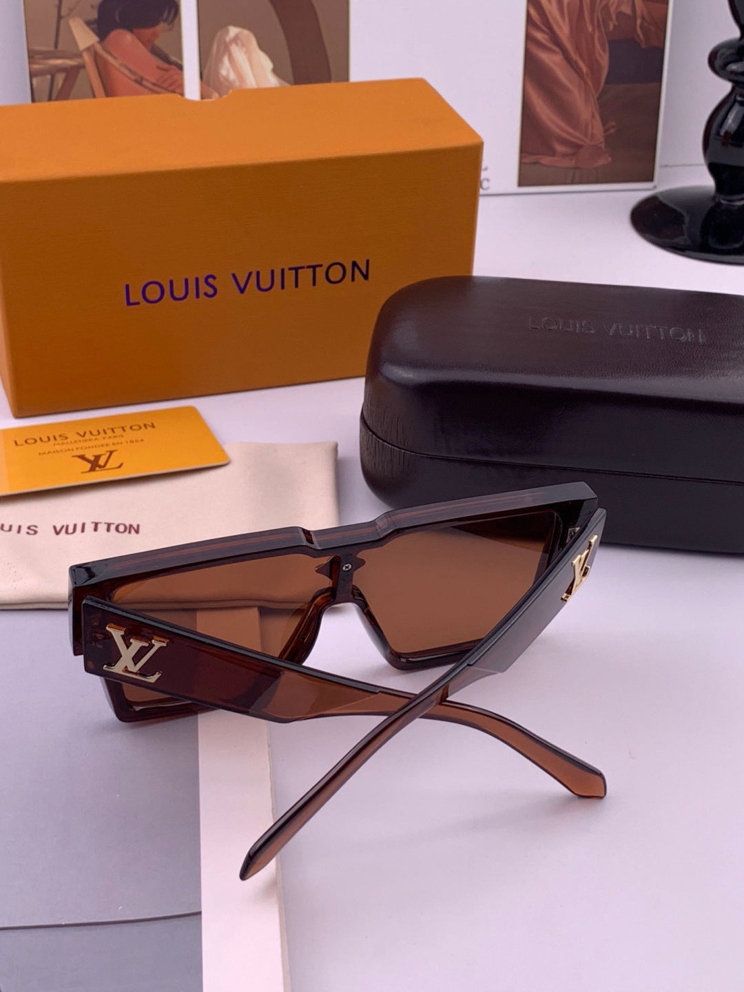 Louis Vuitton L7600 Square Black Lens Sunglasses for Women - 464700 - detail image 7