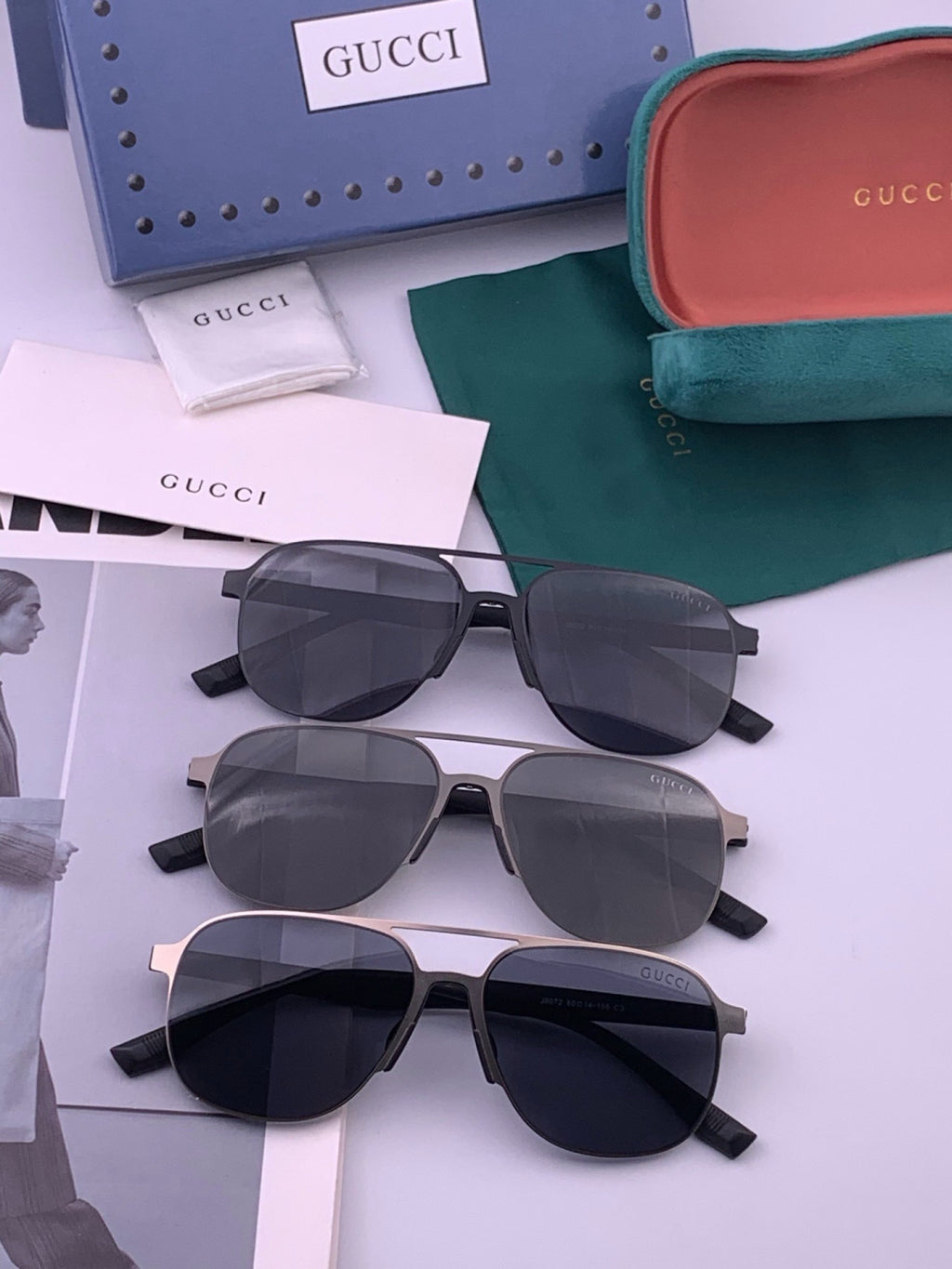 Gucci G2807 Polarized Aviator Black Lens Sunglasses for Men - 464875 - detail image 8