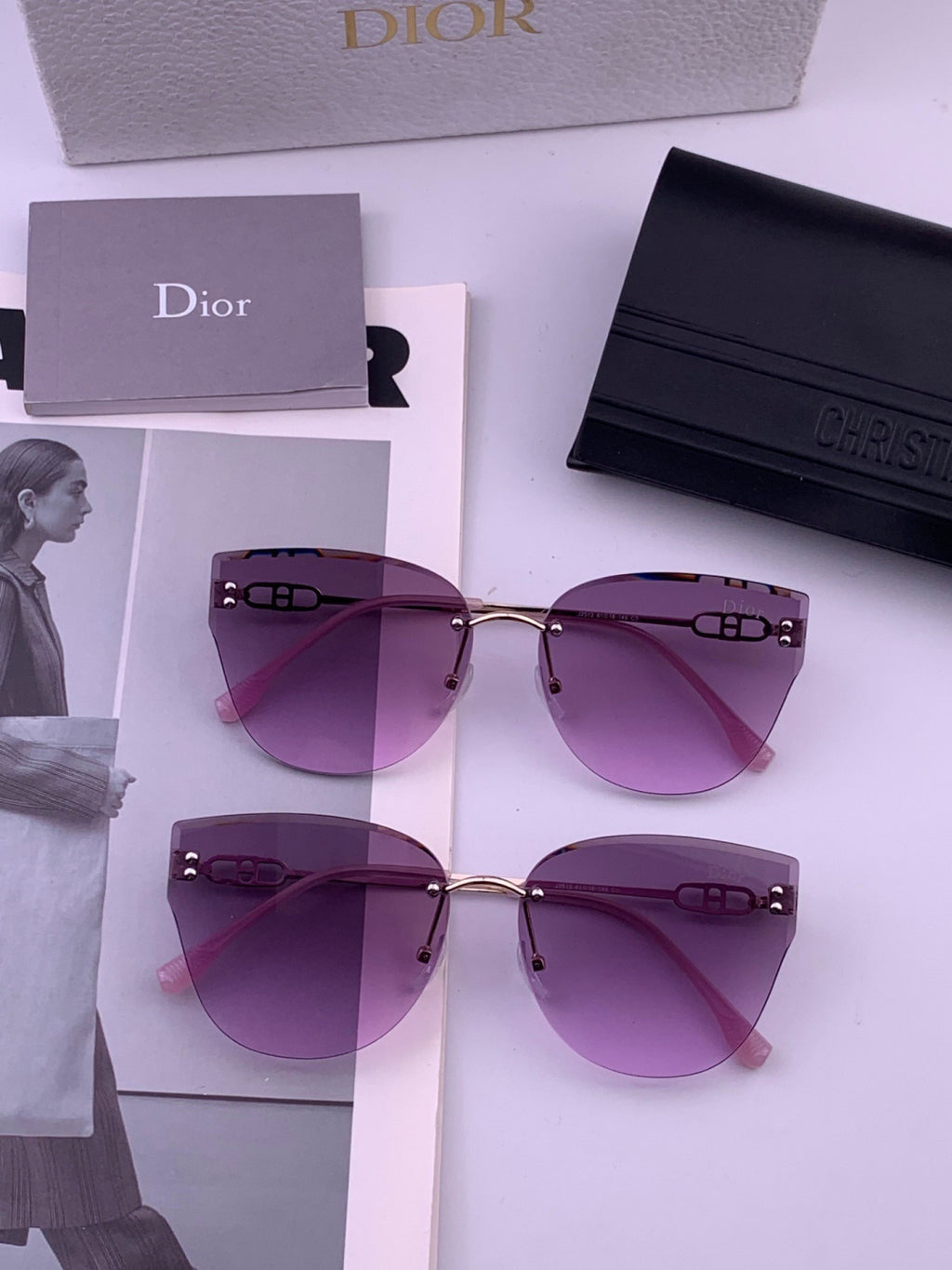 Dior CD3251 Lightweight Rimless Brown Lens Sunglasses for Women - detail image 6