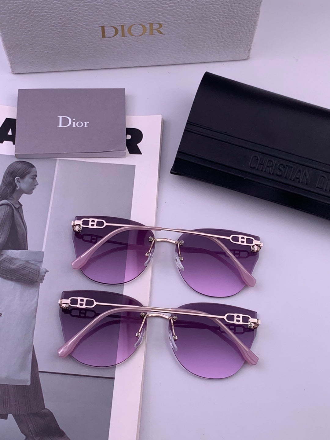 Dior CD3251 Lightweight Rimless Brown Lens Sunglasses for Women - detail image 5