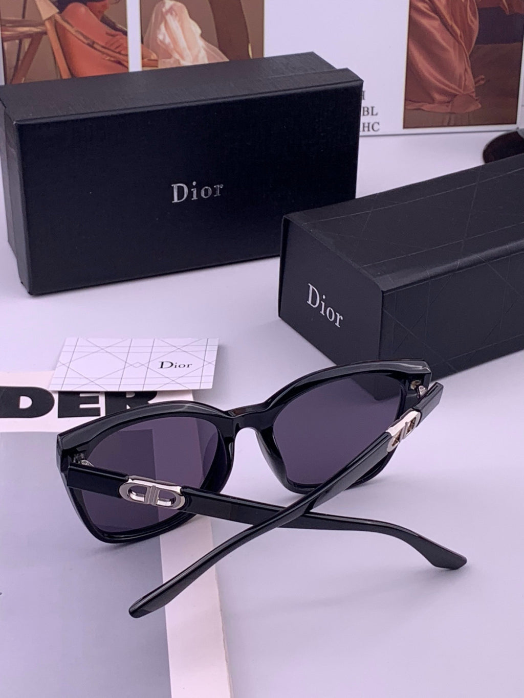 Dior CD67711 Polarized Square Black Lens Sunglasses for Women - detail image 6
