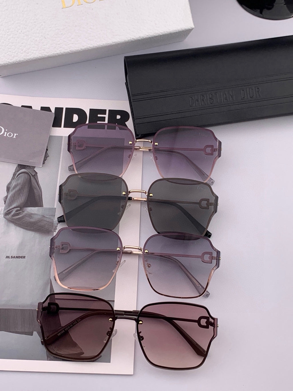 Dior CD95810 Lightweight Rimless Red Lens Sunglasses for Women - detail image 2
