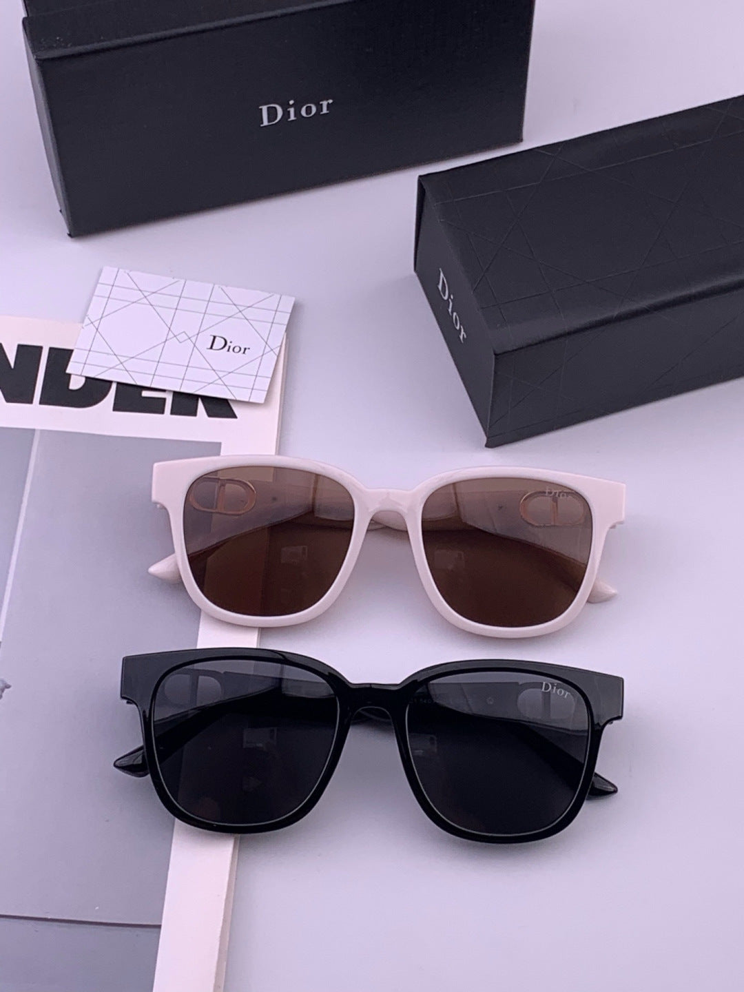 Dior D8913 Polarized Square Black Lens Sunglasses for Men & Women - detail image 8