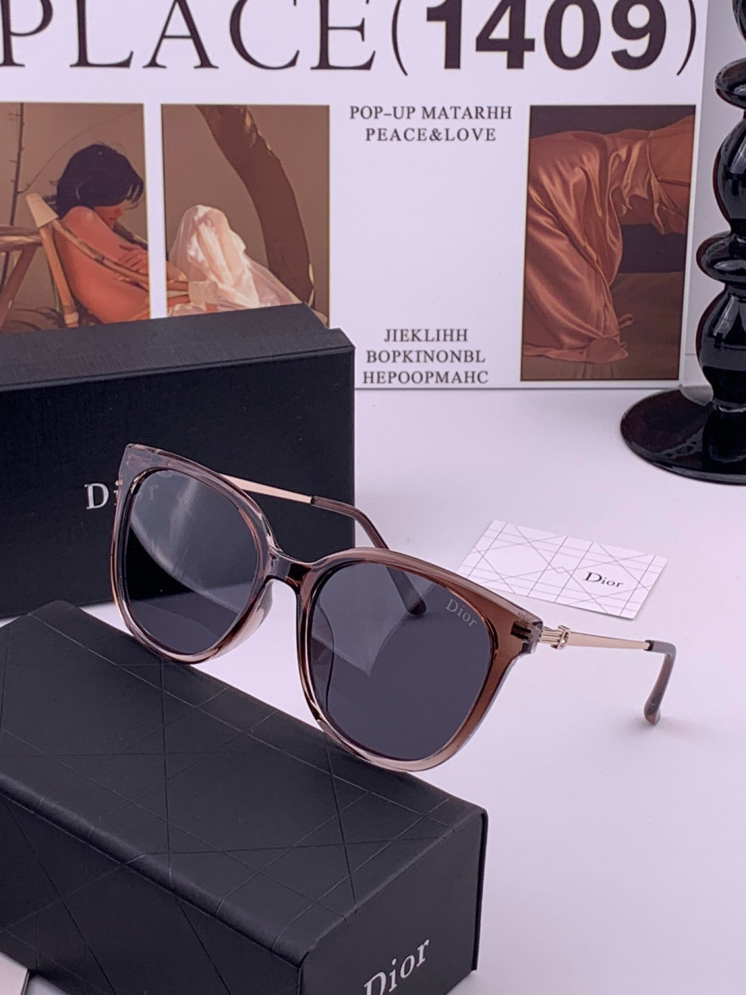 Dior D31101 Polarized Square Blue Lens Sunglasses for Men & Women - detail image 2