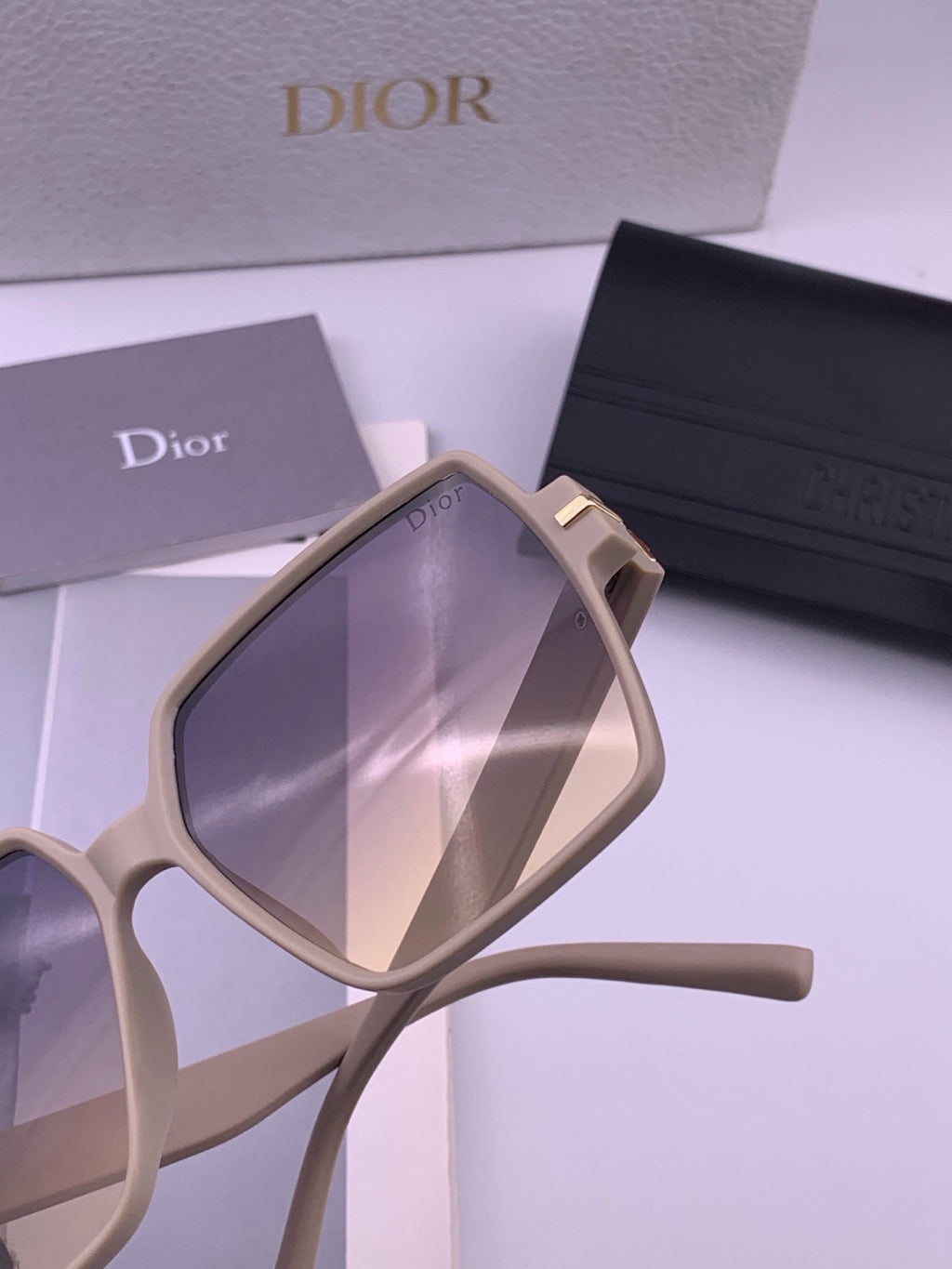 Dior CD4780 Polarized Square Purple Lens Sunglasses for Women - detail image 5