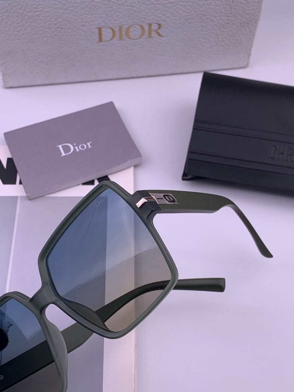 Dior CD4780 Polarized Square Blue Lens Sunglasses for Women - detail image 2