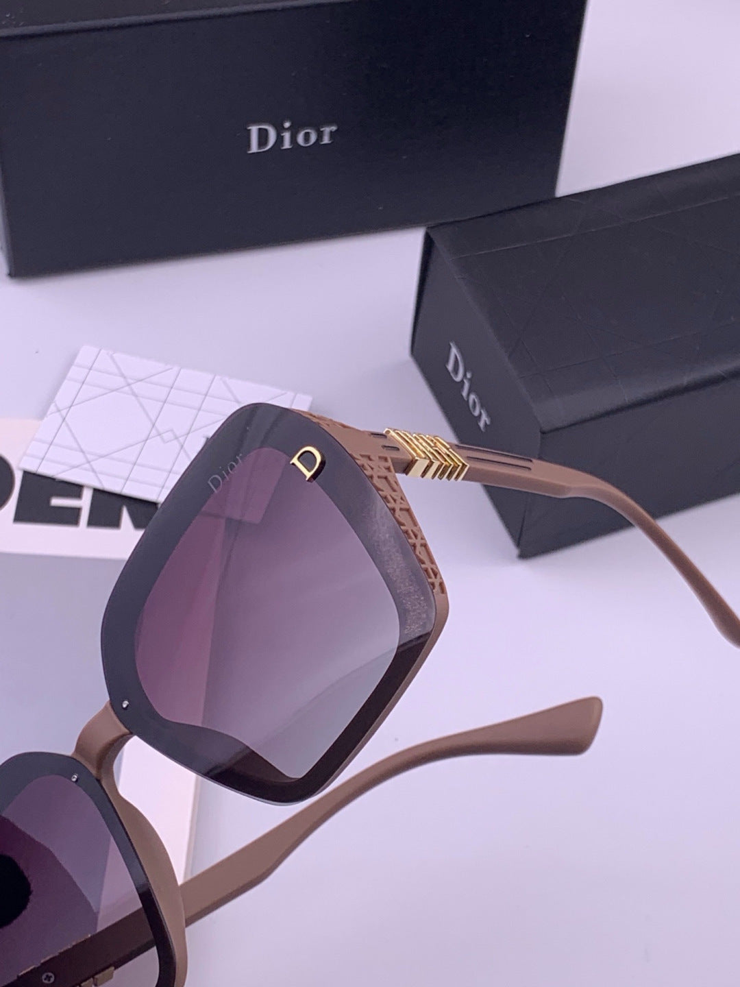 Dior CD3290 Polarized Square Gold Lens Sunglasses for Women - 486859 - detail image 2