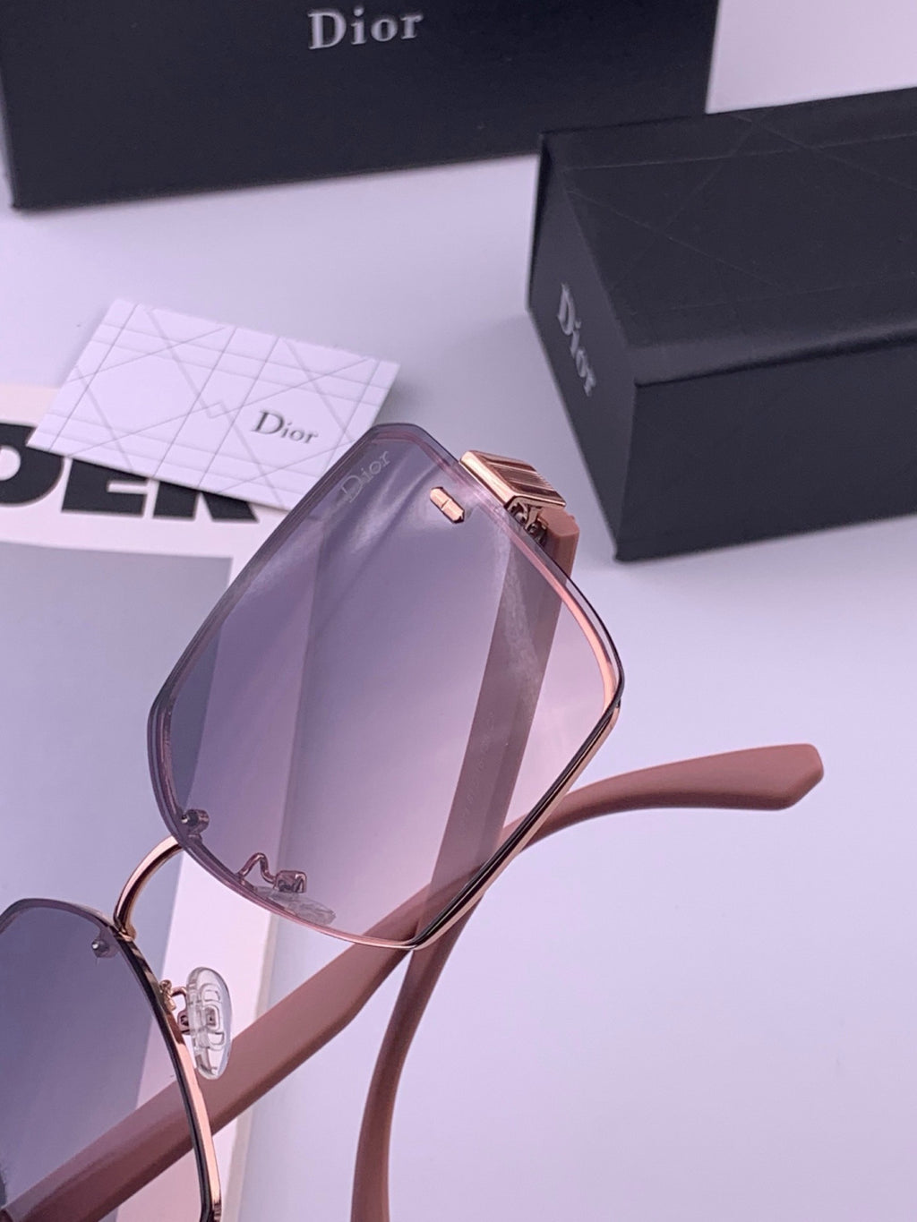 Dior CD0238 Polarized Square Red Lens Sunglasses for Women - detail image 6