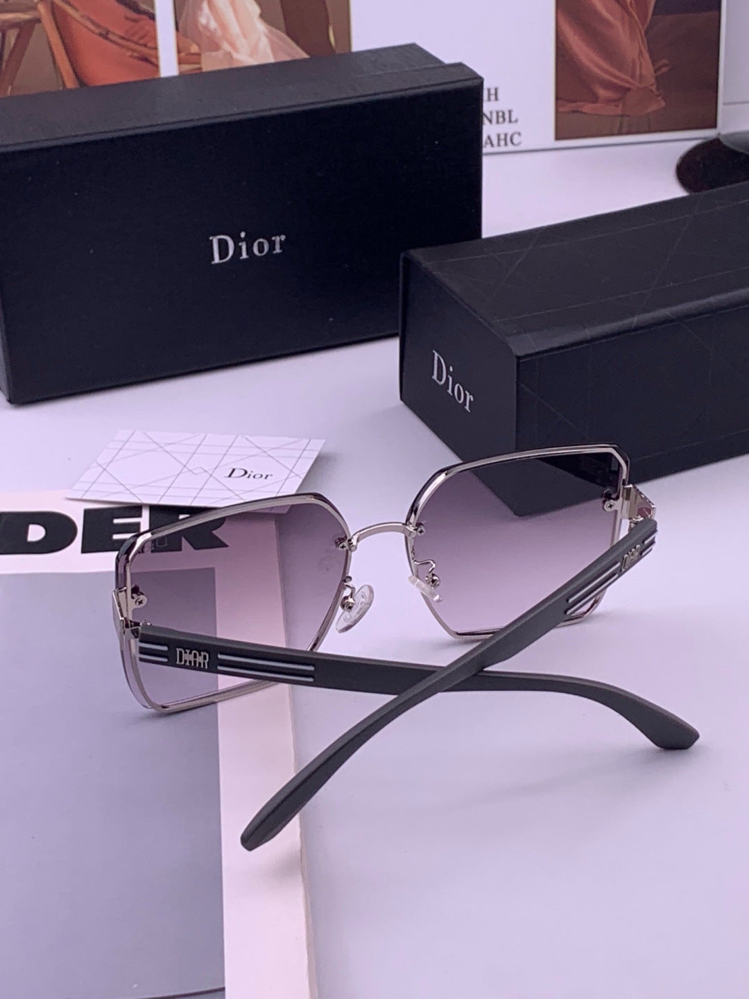 Dior CD0238 Polarized Square Brown Lens Sunglasses for Women - detail image 7