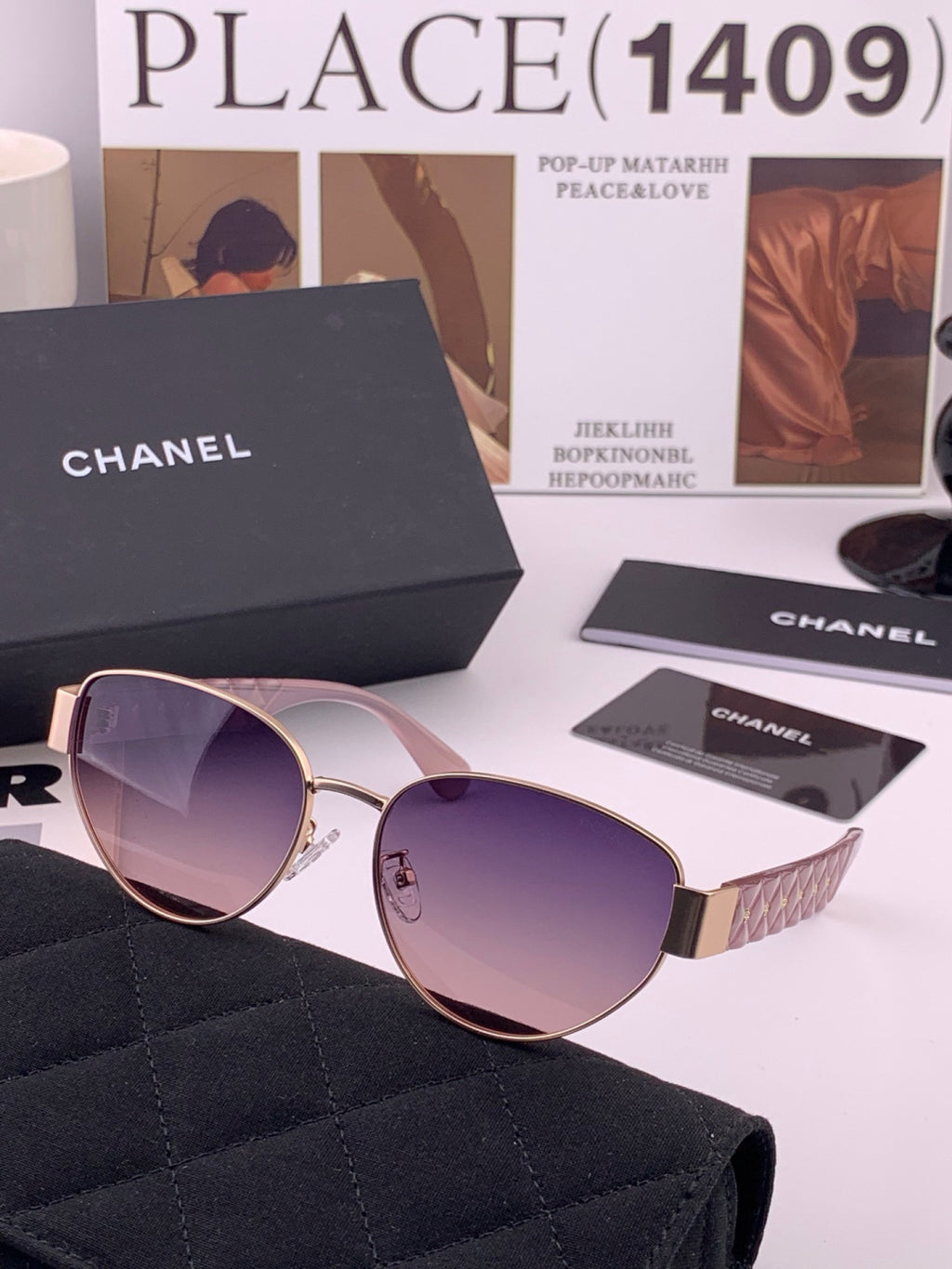 Chanel CH65910 Polarized Fashion Black Lens Sunglasses for Women - detail image 4