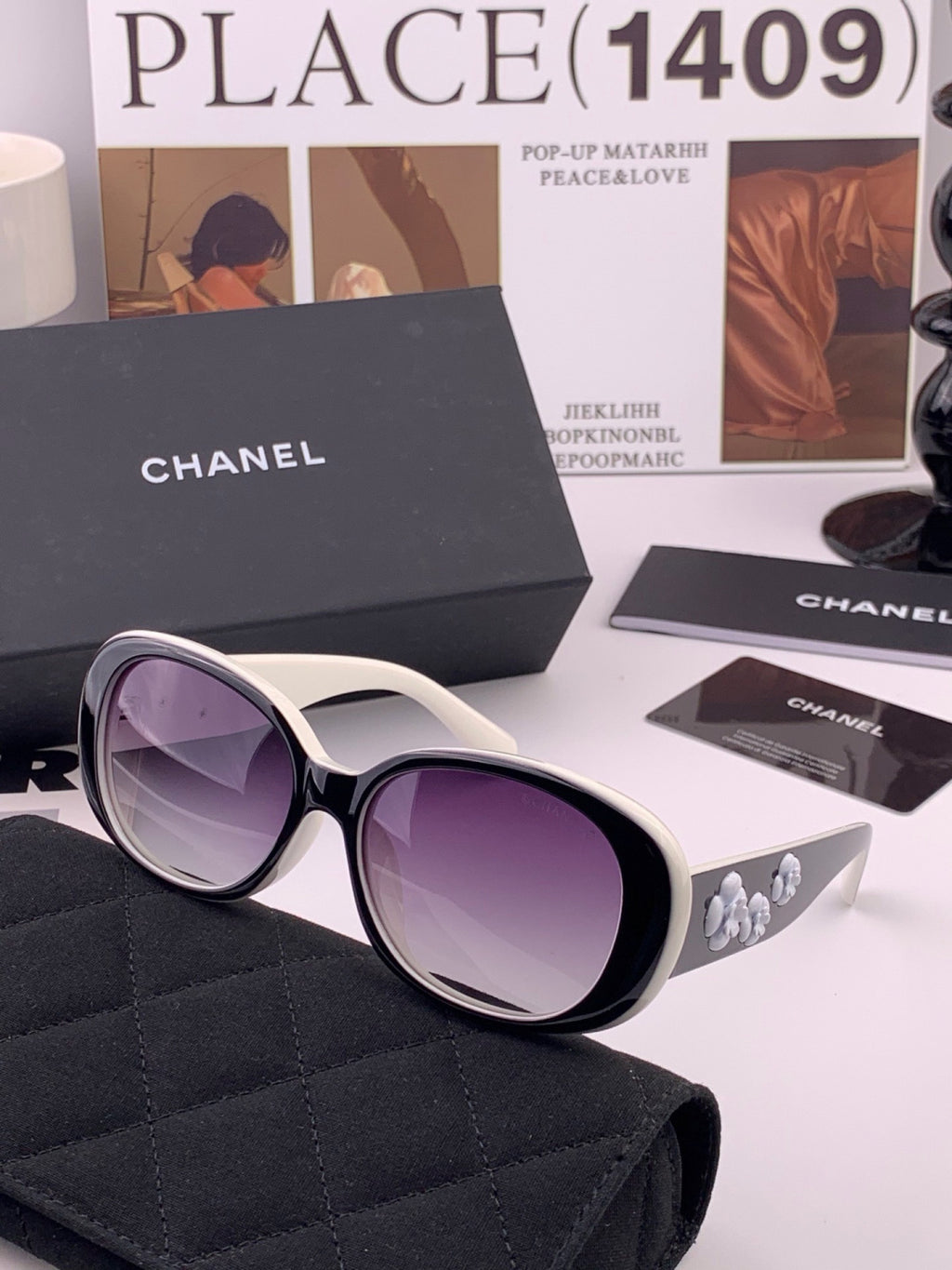 Chanel CH2788 Polarized Round Gold Lens Sunglasses for Men & Women - detail image 6