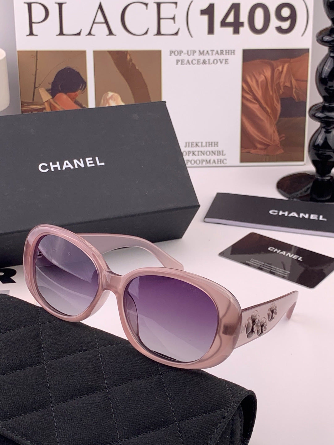 Chanel CH2788 Polarized Round Gold Lens Sunglasses for Men & Women - detail image 4