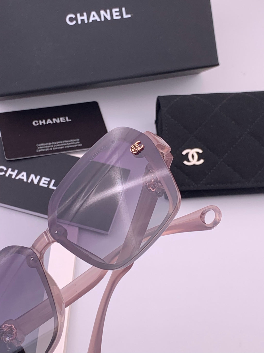Chanel CH9788 Polarized Oversized Purple Lens Sunglasses for Men & Women - detail image 5