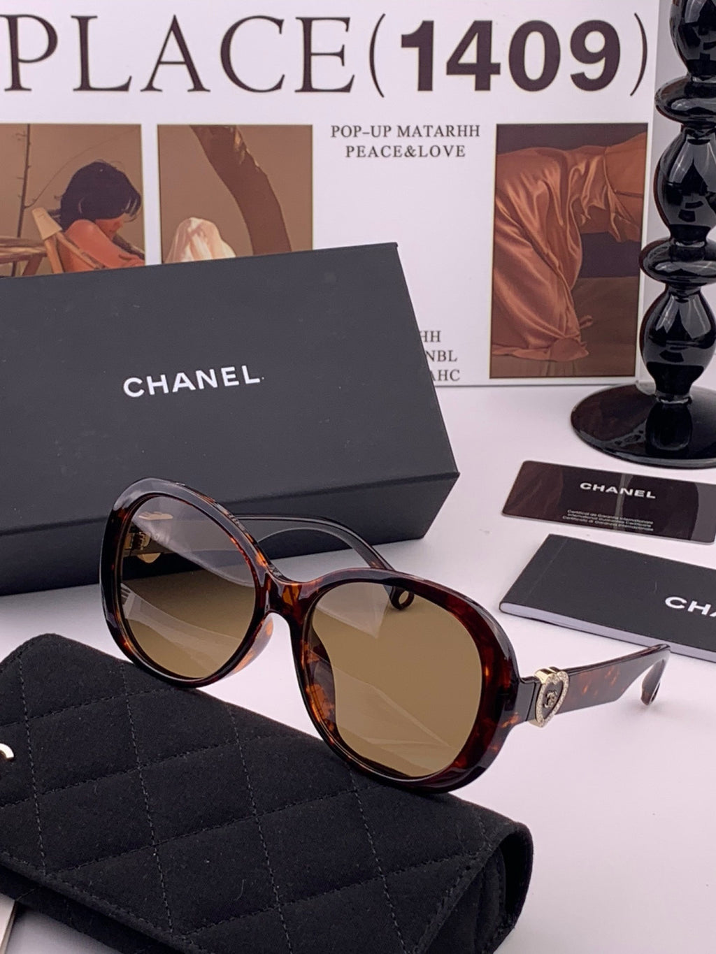 Chanel CH6788 Polarized Oversized Black Lens Sunglasses for Men & Women - detail image 2