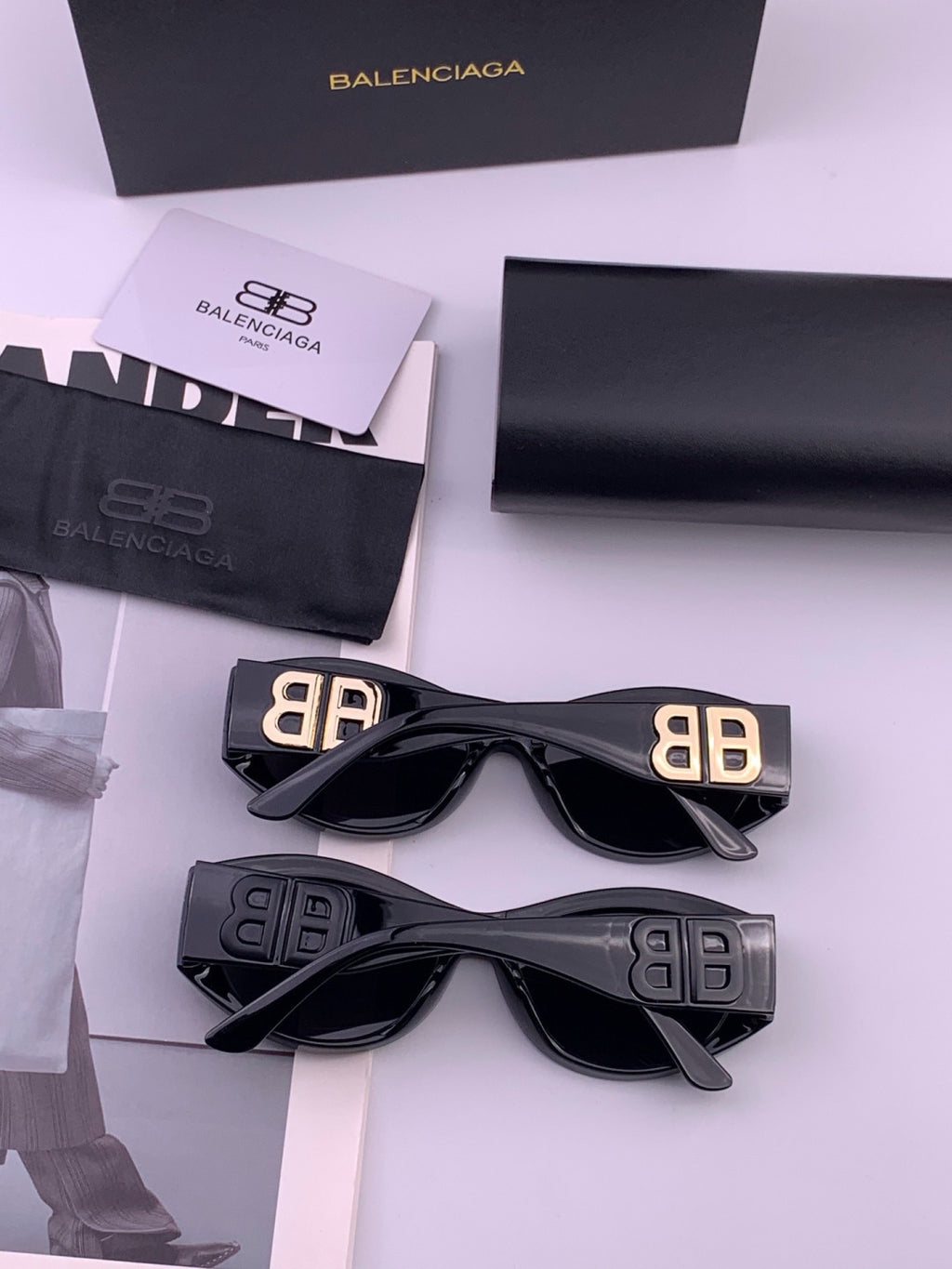 Balenciaga BL2992 Polarized Metal Fashion Black Lens Sunglasses - detail image 6
