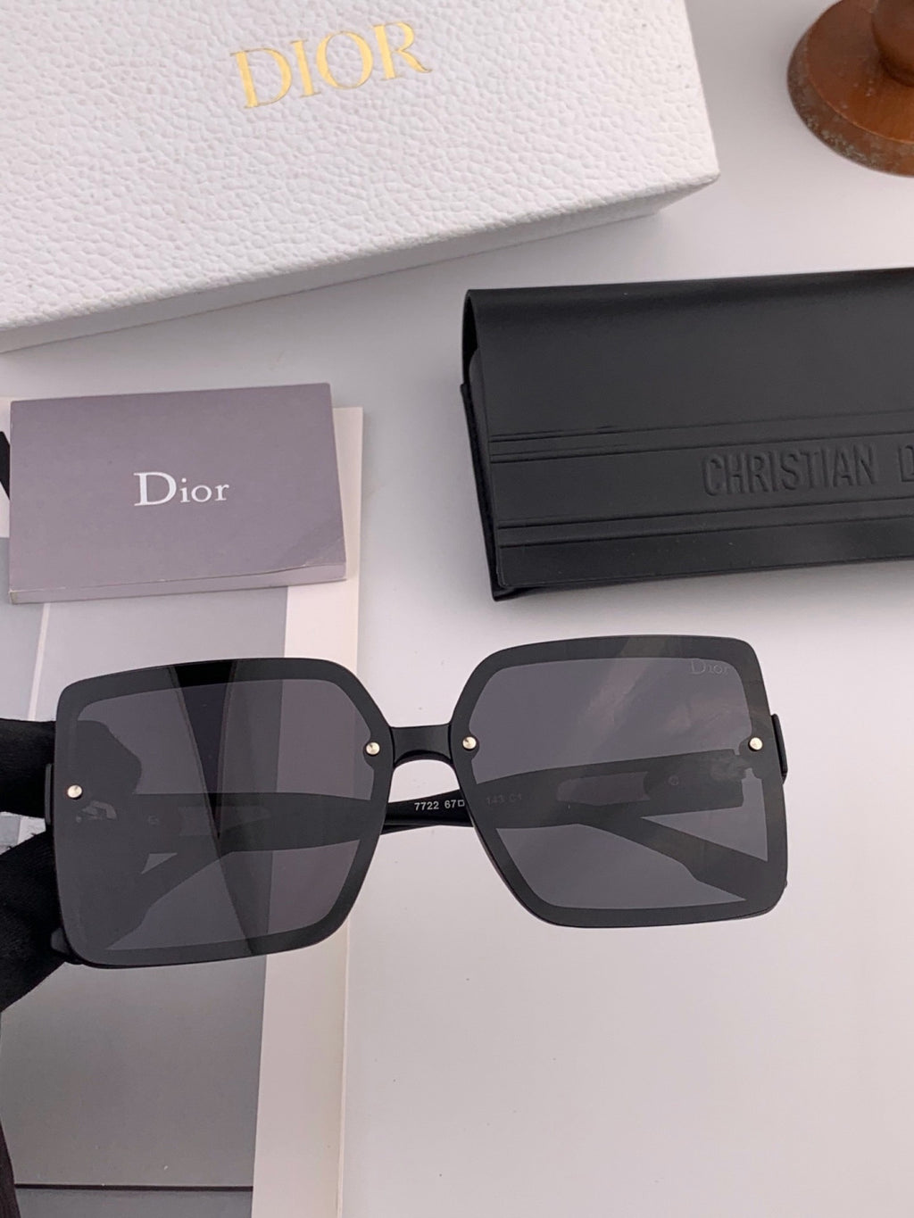 Dior CD2727 Polarized Square Red Lens Sunglasses for Women