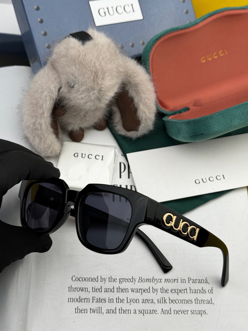 Gucci G1232 Square Black Lens Sunglasses for Men & Women - detail image 2