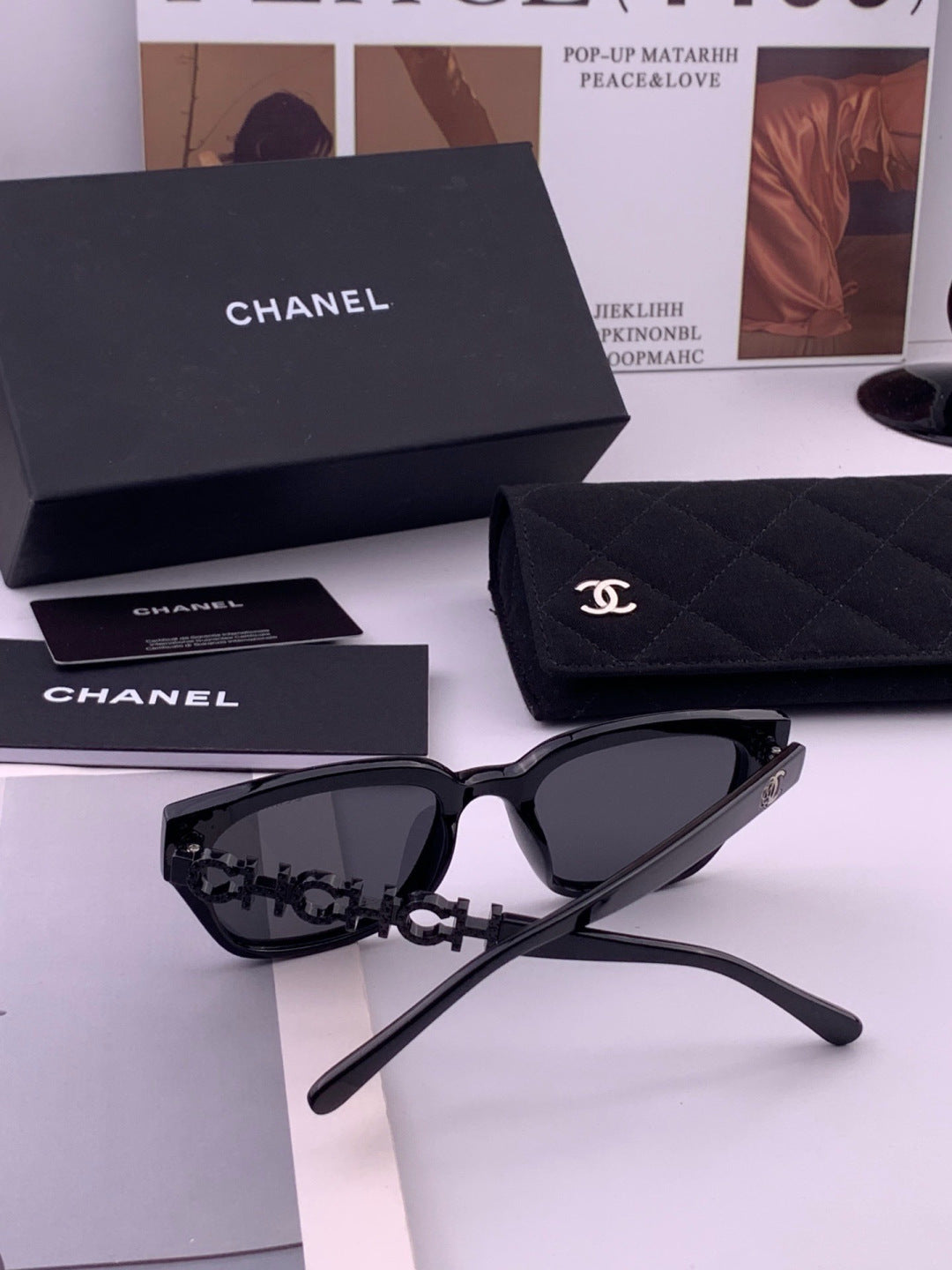 Chanel CH2994 Polarized Round Gold Lens Sunglasses for Women - detail image 7