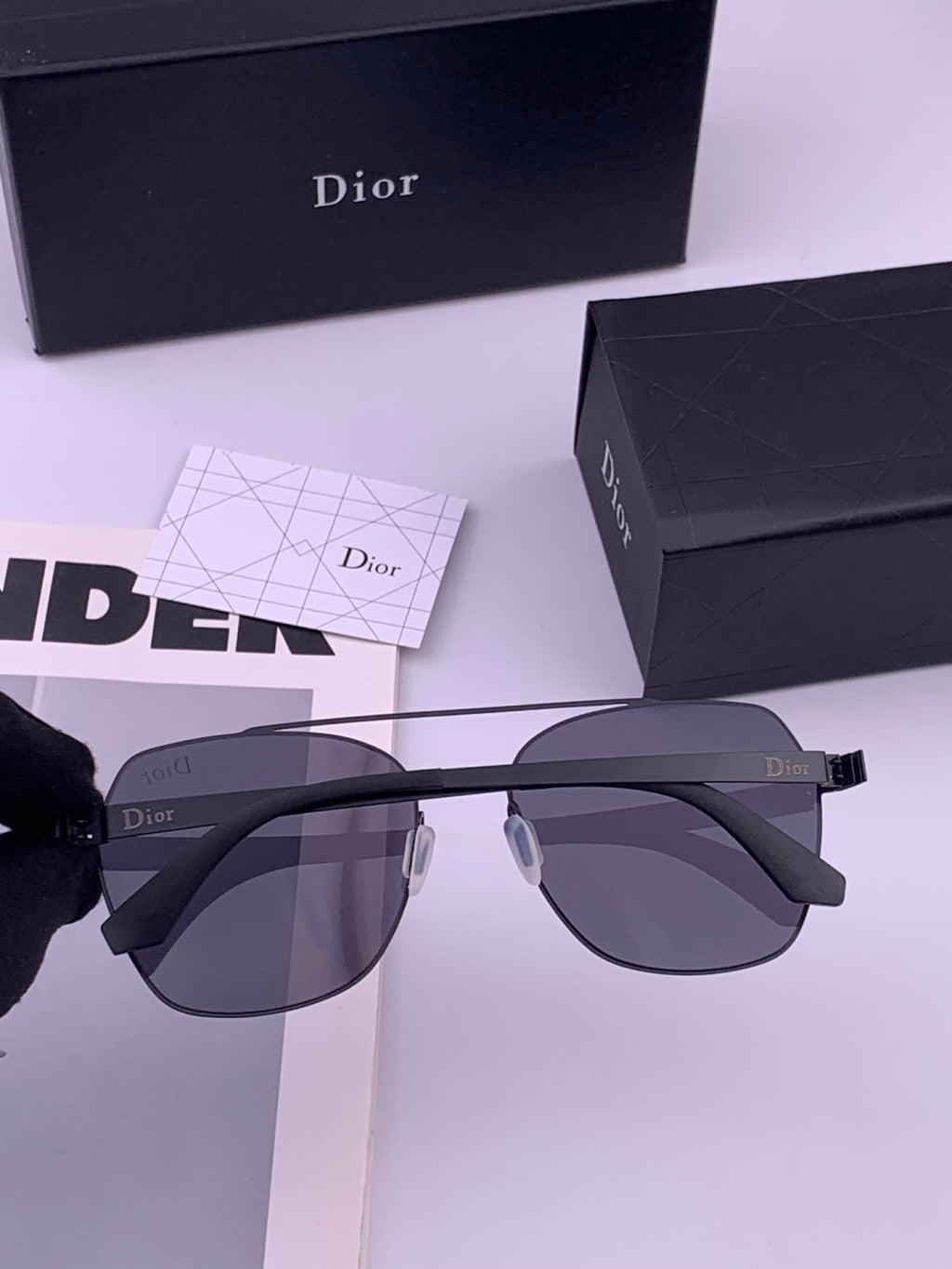 Dior Oversized Orange Lens Sunglasses for Men & Women - detail image 5