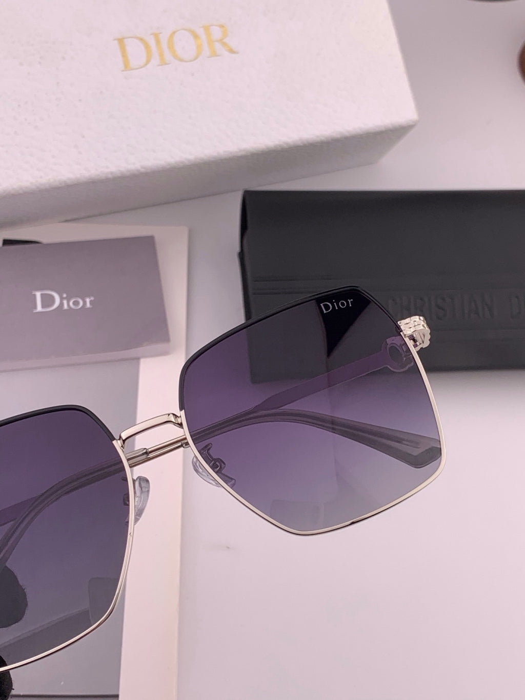Dior D6310 Polarized Square Red Lens Sunglasses for Men & Women - detail image 5
