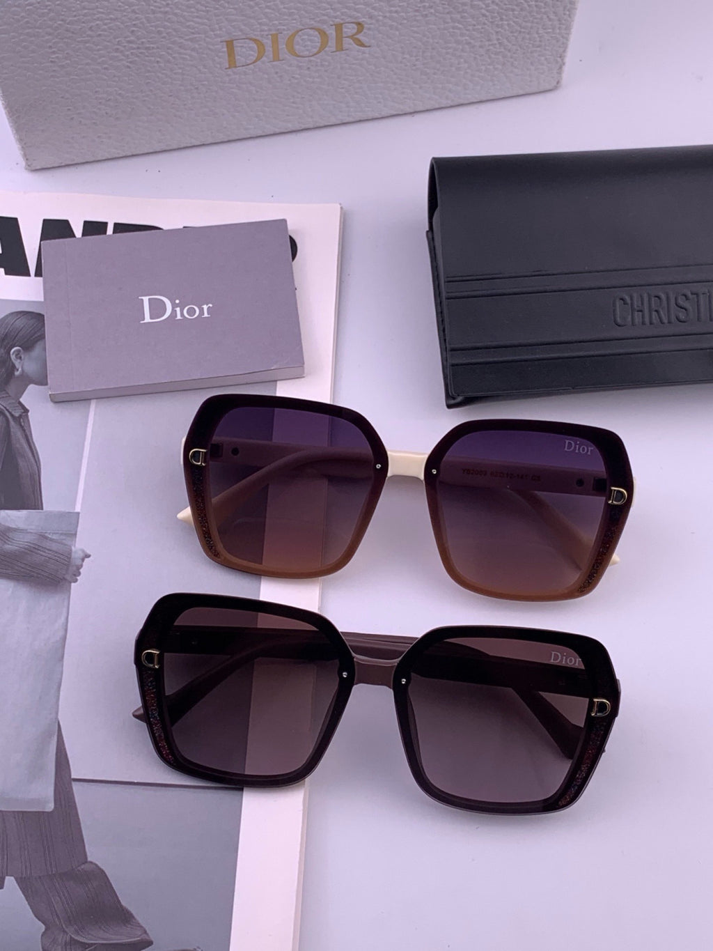 Dior D3200 Polarized Fashion Black Lens Sunglasses for Men & Women - detail image 5