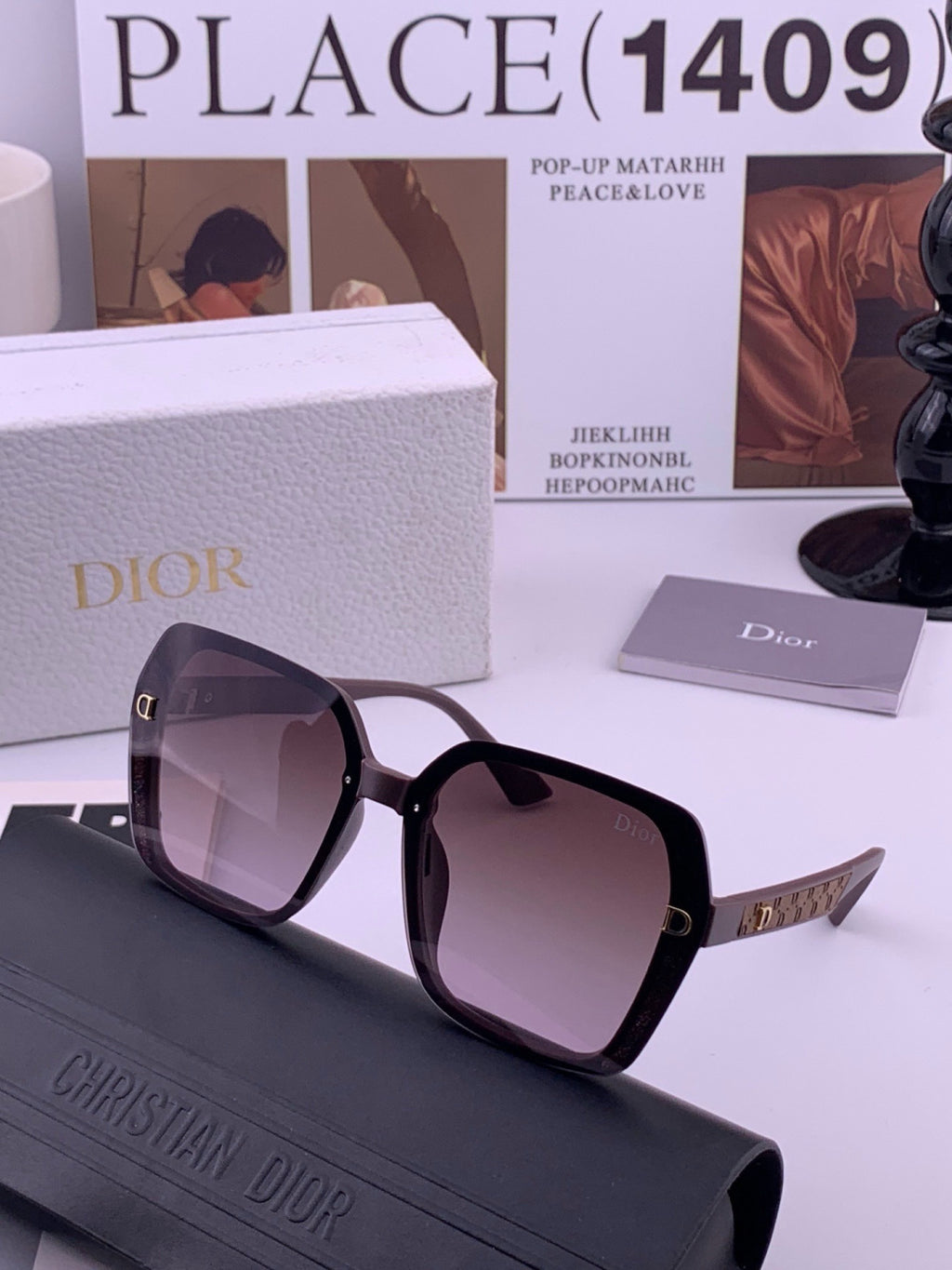 Dior D3200 Polarized Fashion Black Lens Sunglasses for Men & Women - detail image 2