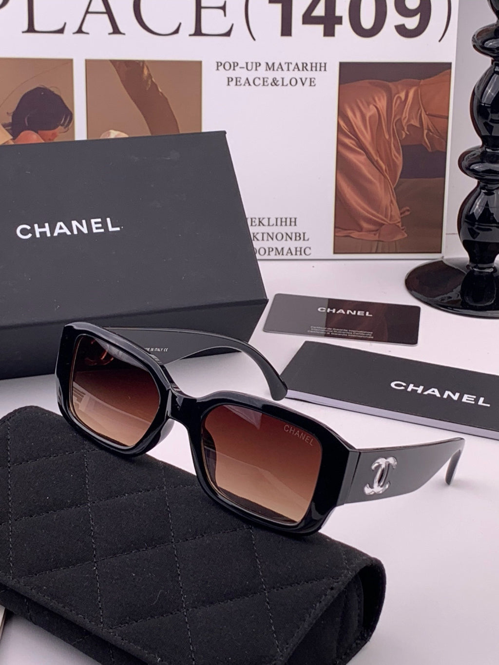 Chanel CH76910 Square Black Lens Sunglasses for Men & Women - 486581 - detail image 2
